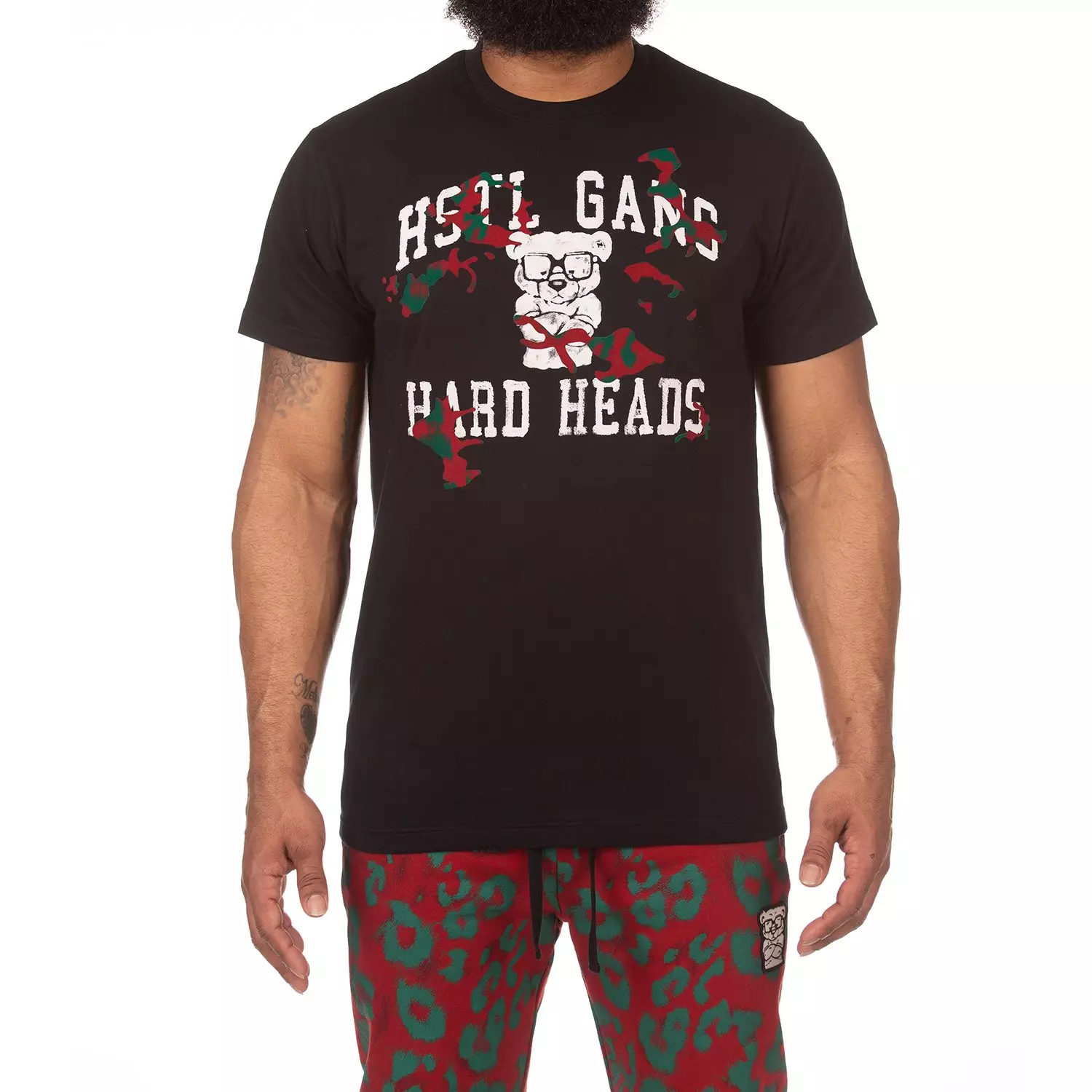 Hustle Gang Men's Red Eye Short Sleeve Knit Tee - Black - BLACK