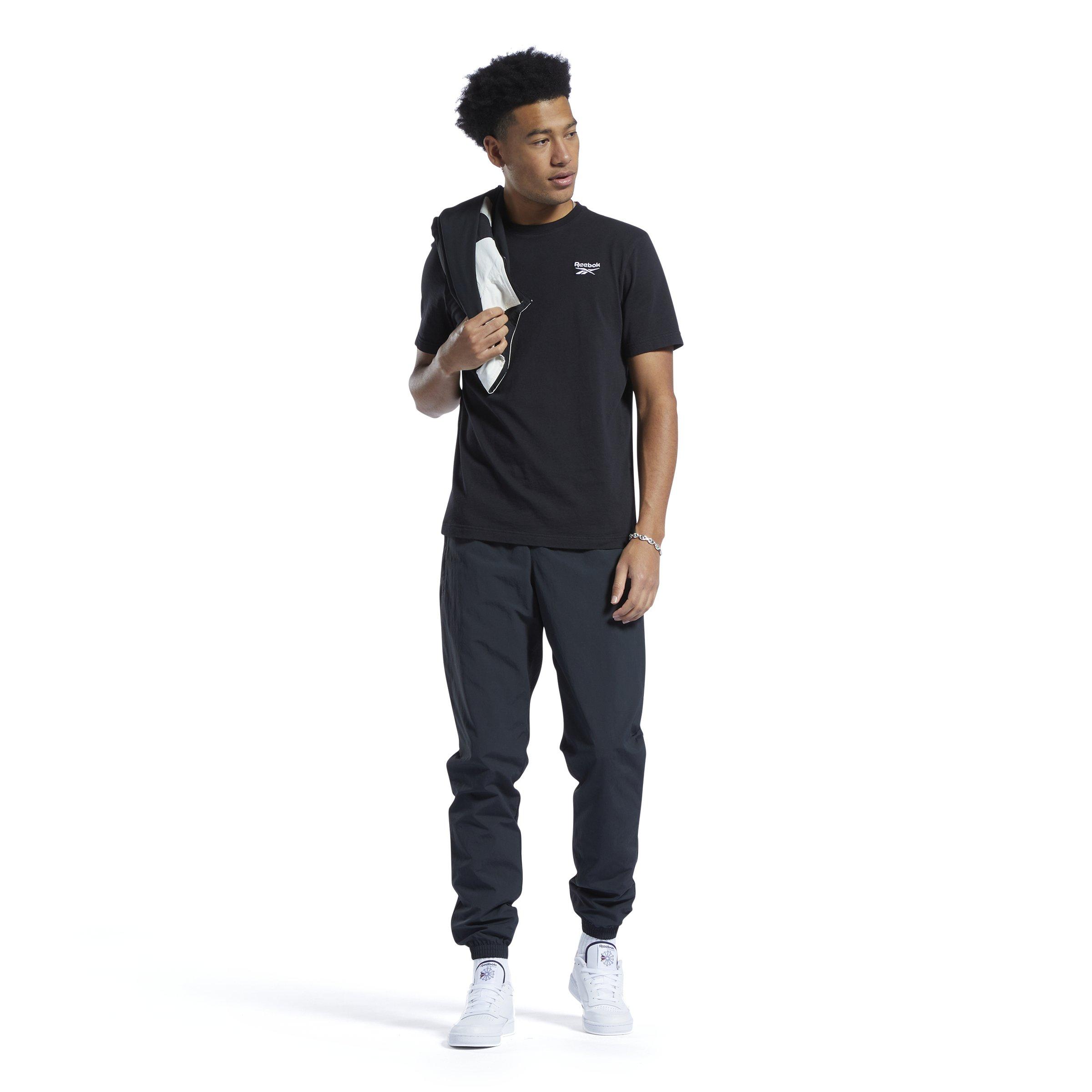 Reebok Men's Classics Vector Track Pants- Black - BLACK Thumbnail View 3
