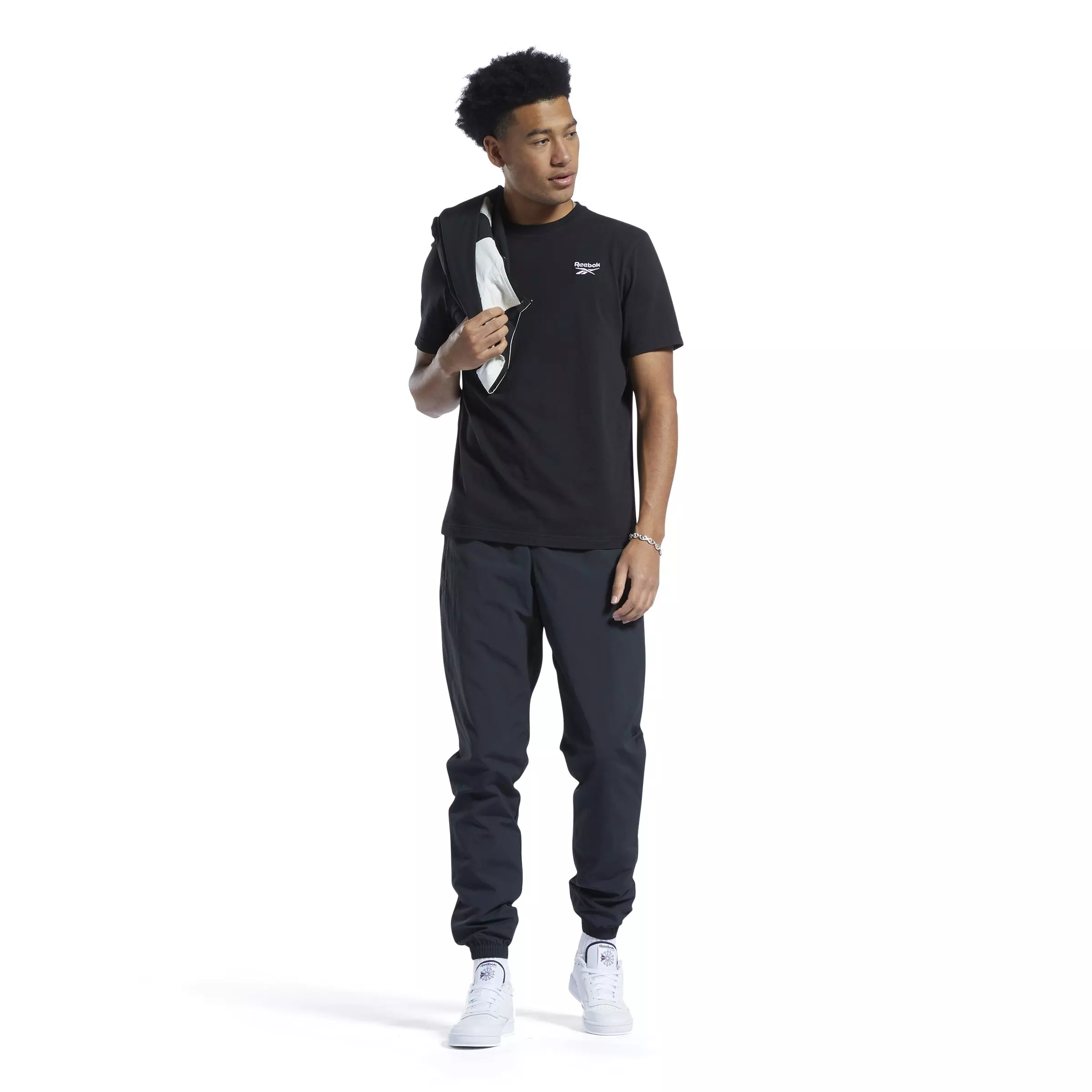 Reebok Men's Classics Vector Track Pants- Black - BLACK