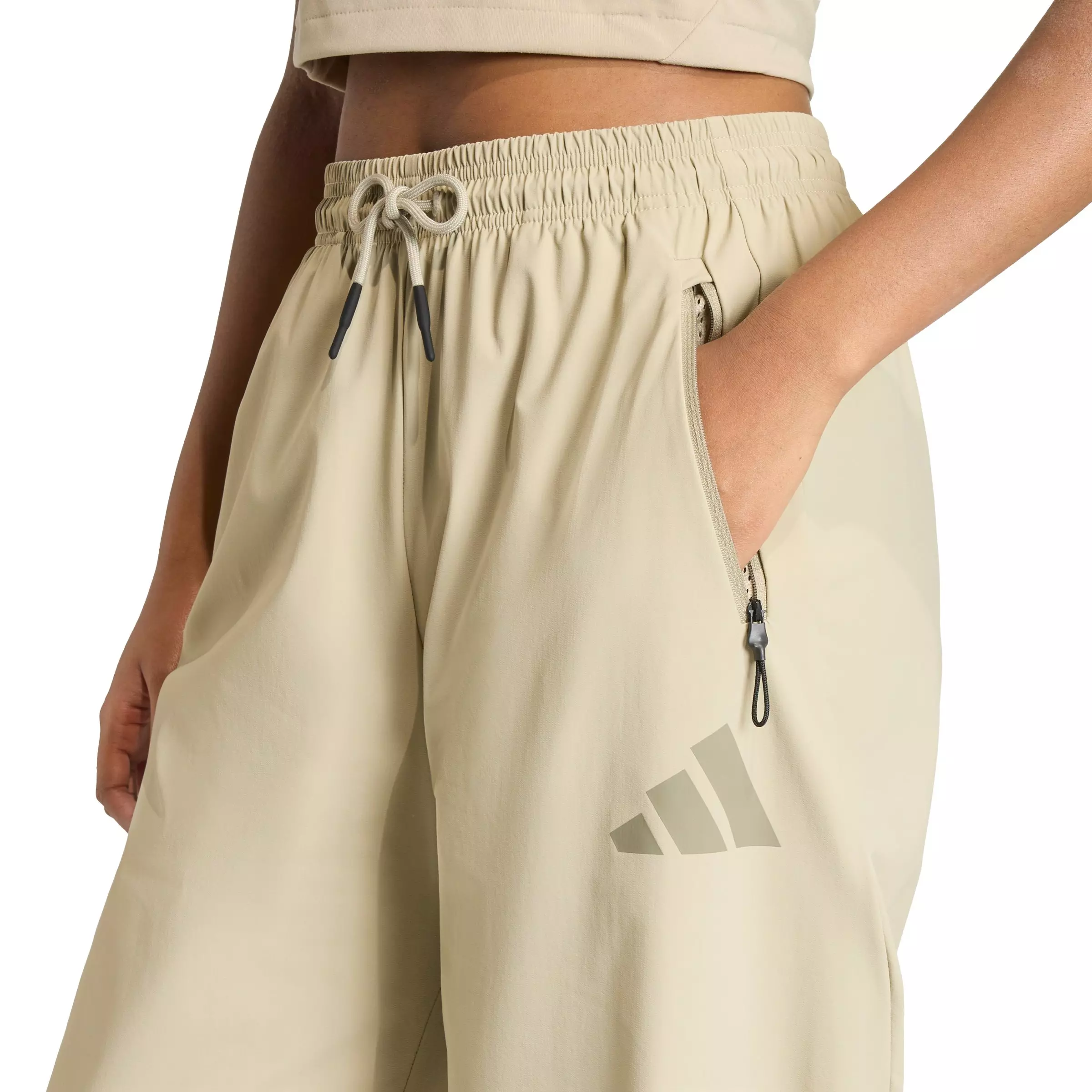 adidas Women's Z.N.E. Woven Pants - Beige - BEIGE