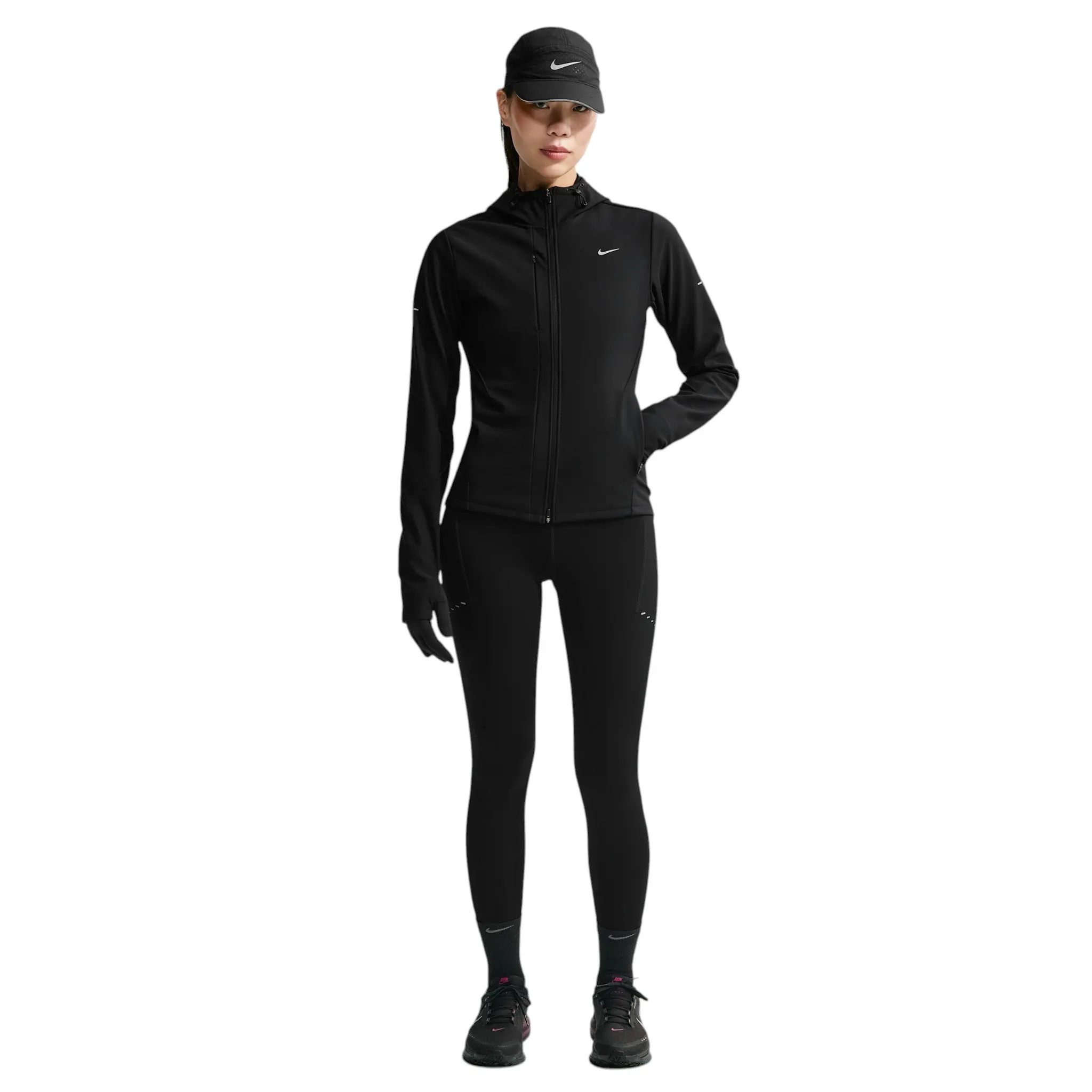 Nike Women's Swift Therma-FIT Repel Running Jacket - Black/Silver - BLACK/SILVER
