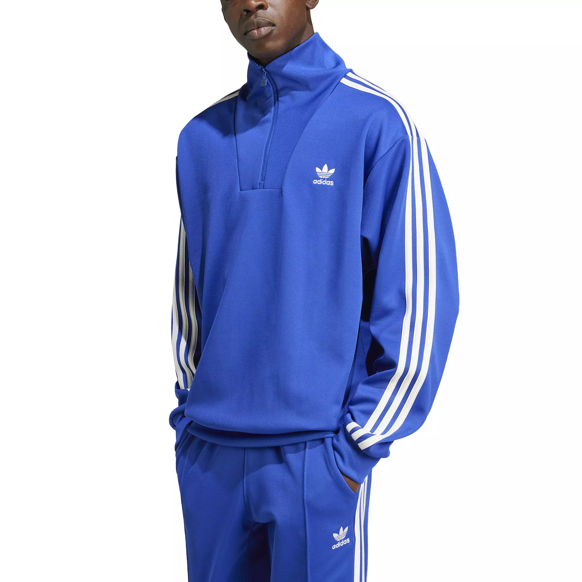 adidas Originals Men's adicolor Funnel Neck Track Top -Blue - BLUE