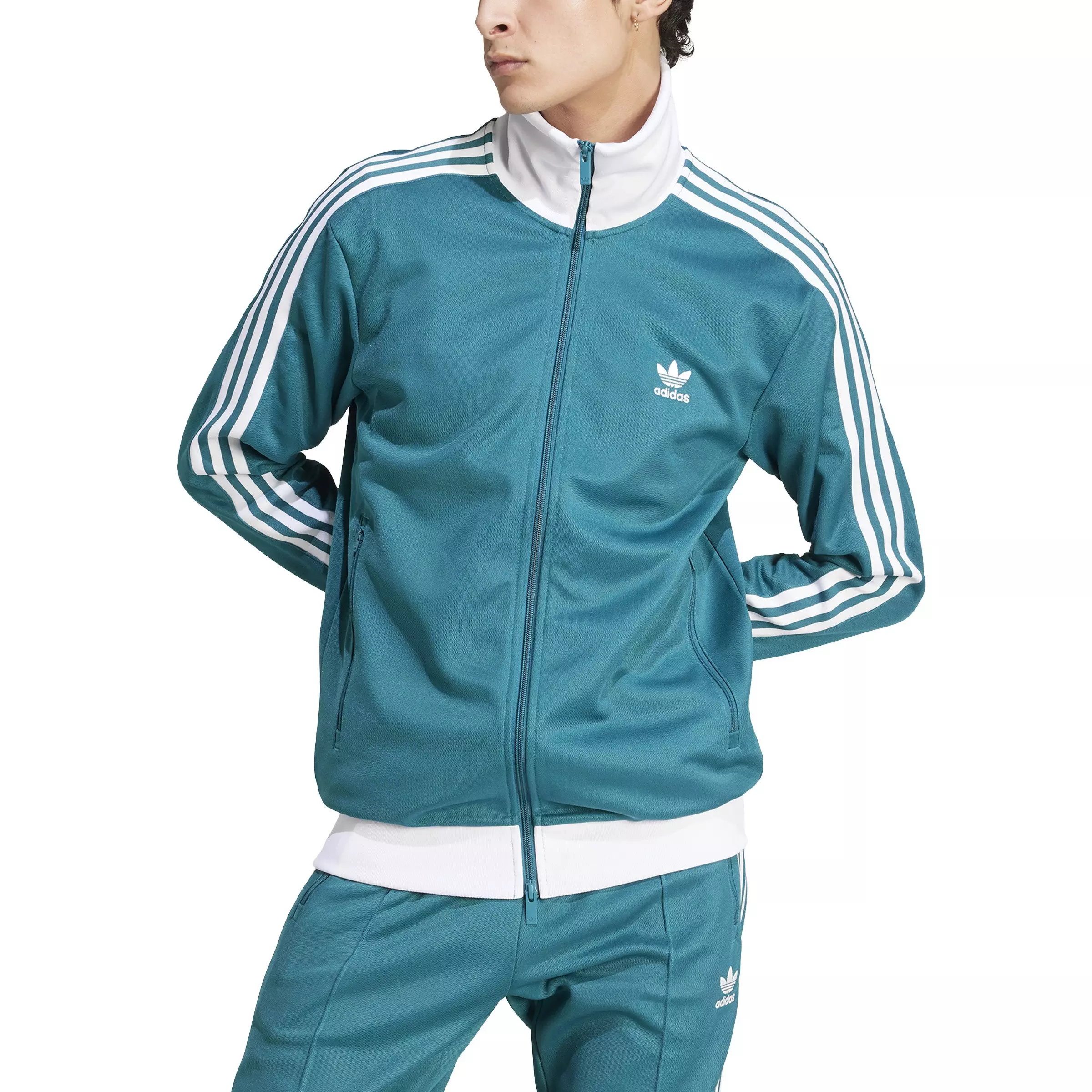 adidas Originals Men's adicolor Classics Beckenbauer Lifestyle Track Top -Turquoise - TURQUOISE 