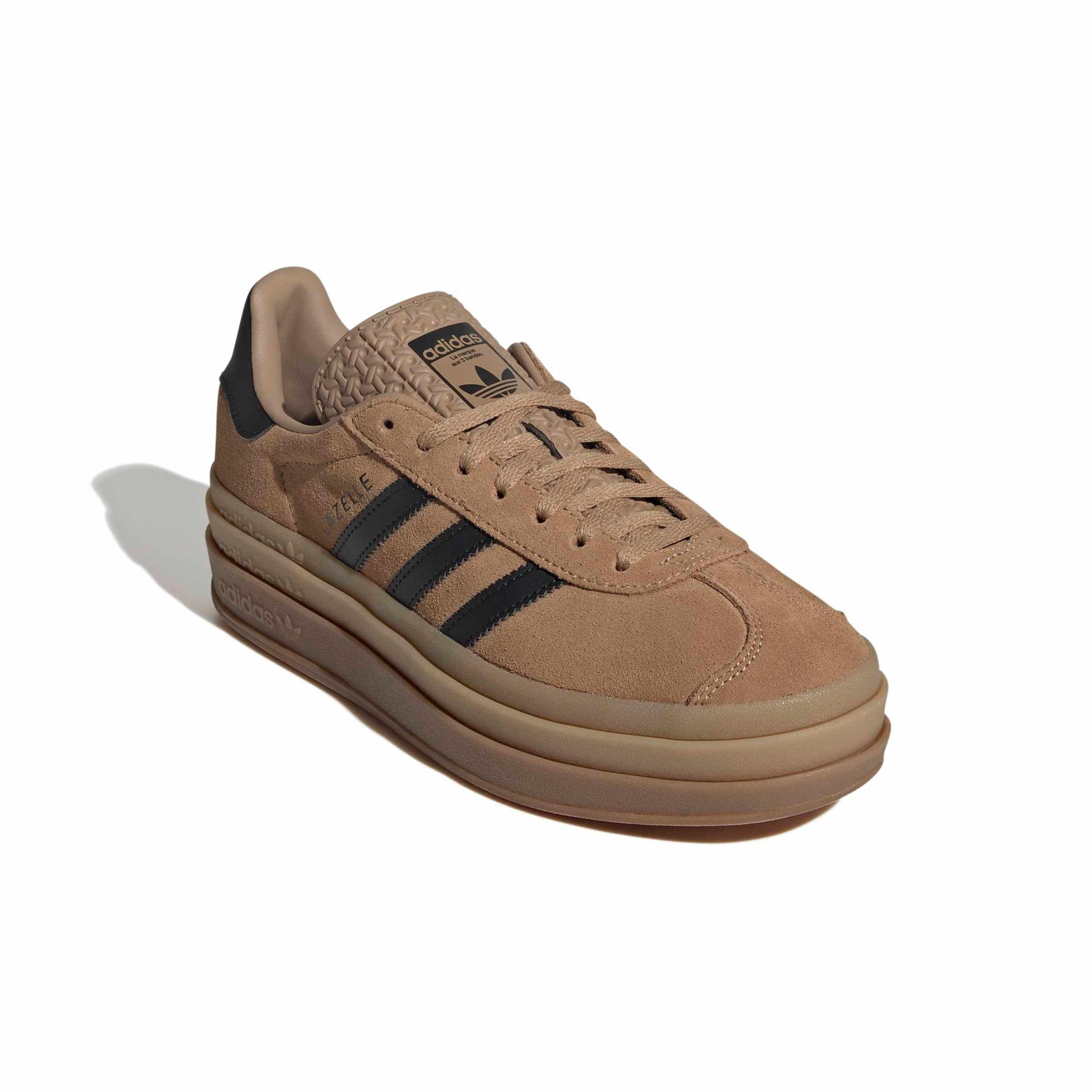 adidas Originals Gazelle Bold "Cardboard/Core Black/Gum 2" Women's Shoe - CARDBOARD/BLACK/GUM Thumbnail View 3