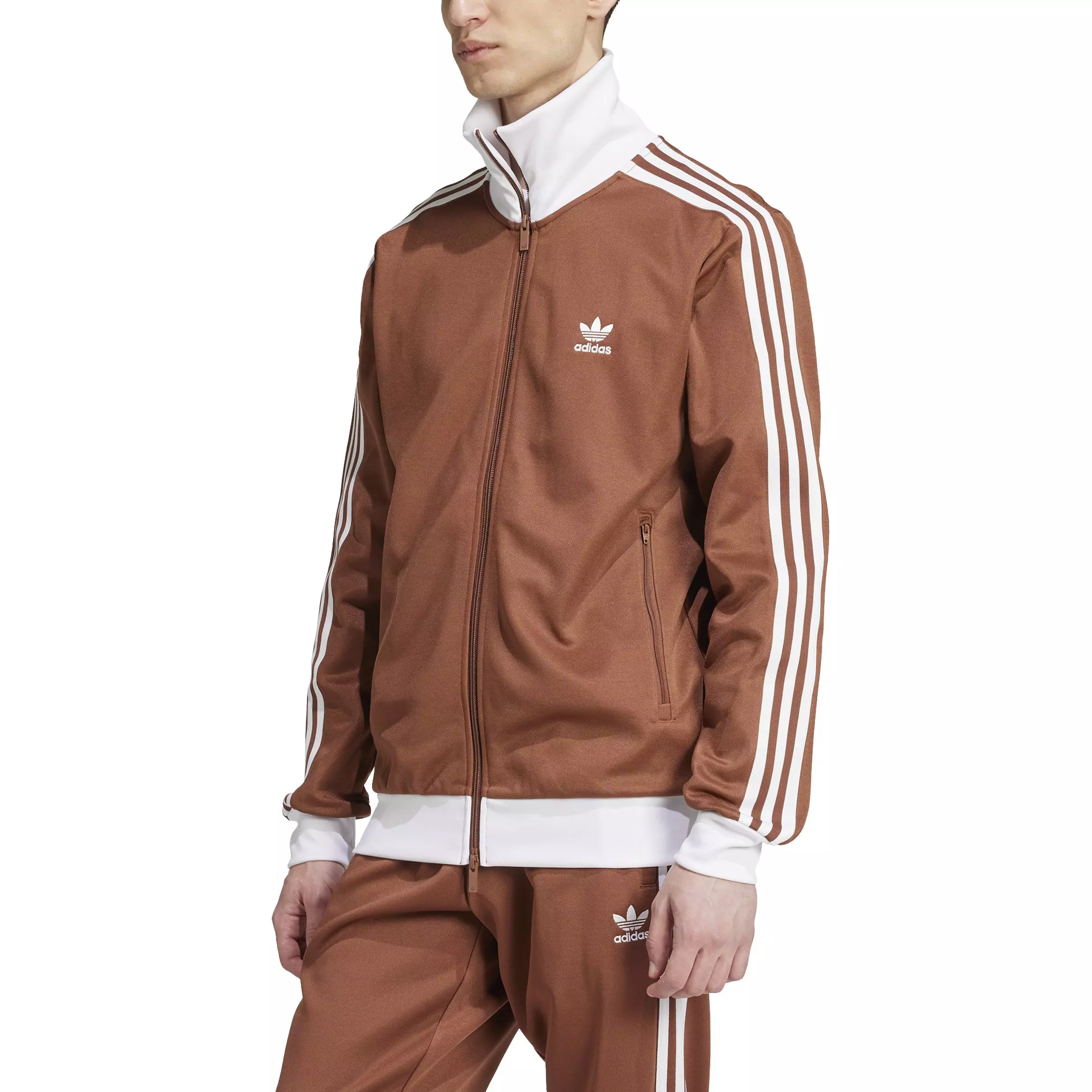 adidas Originals Men's adicolor Classics Beckenbauer Lifestyle Track Top -Brown - BROWN