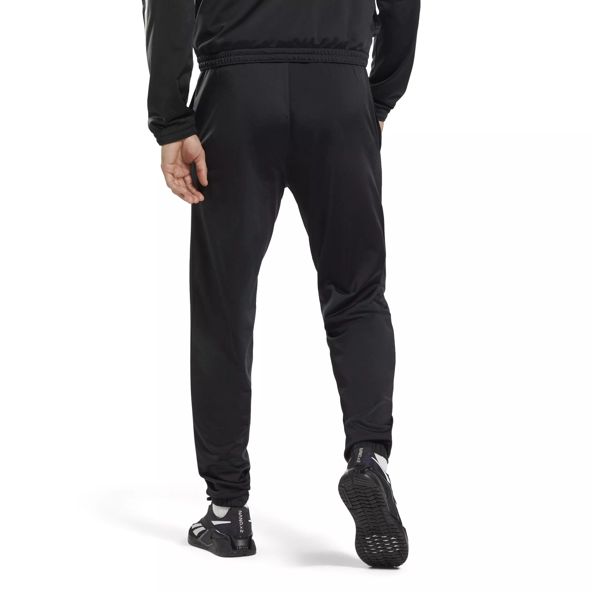 Reebok Men's Identity Vector Knit Track Pants- Black - BLACK