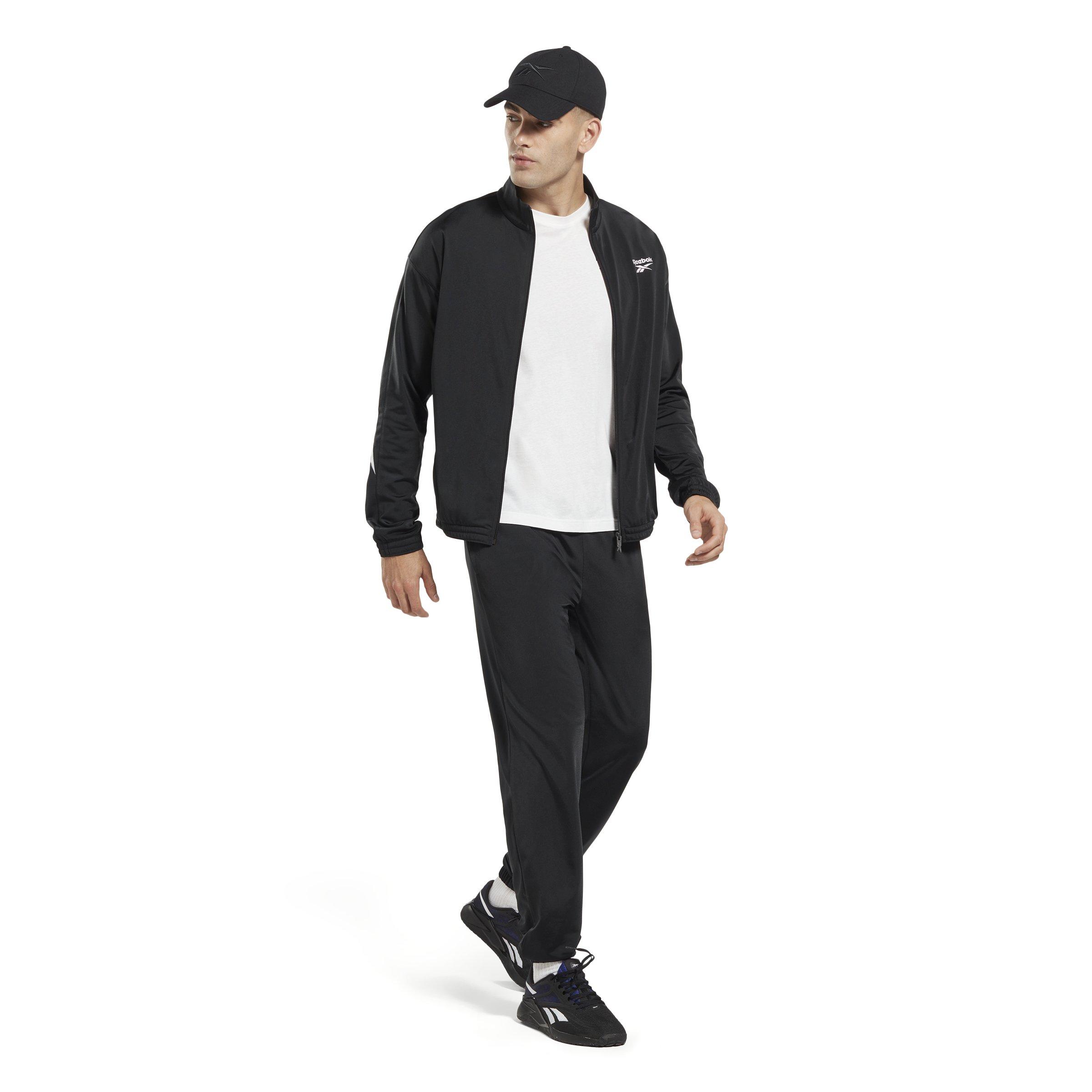 Reebok Men's Identity Vector Knit Track Pants- Black - BLACK Thumbnail View 3