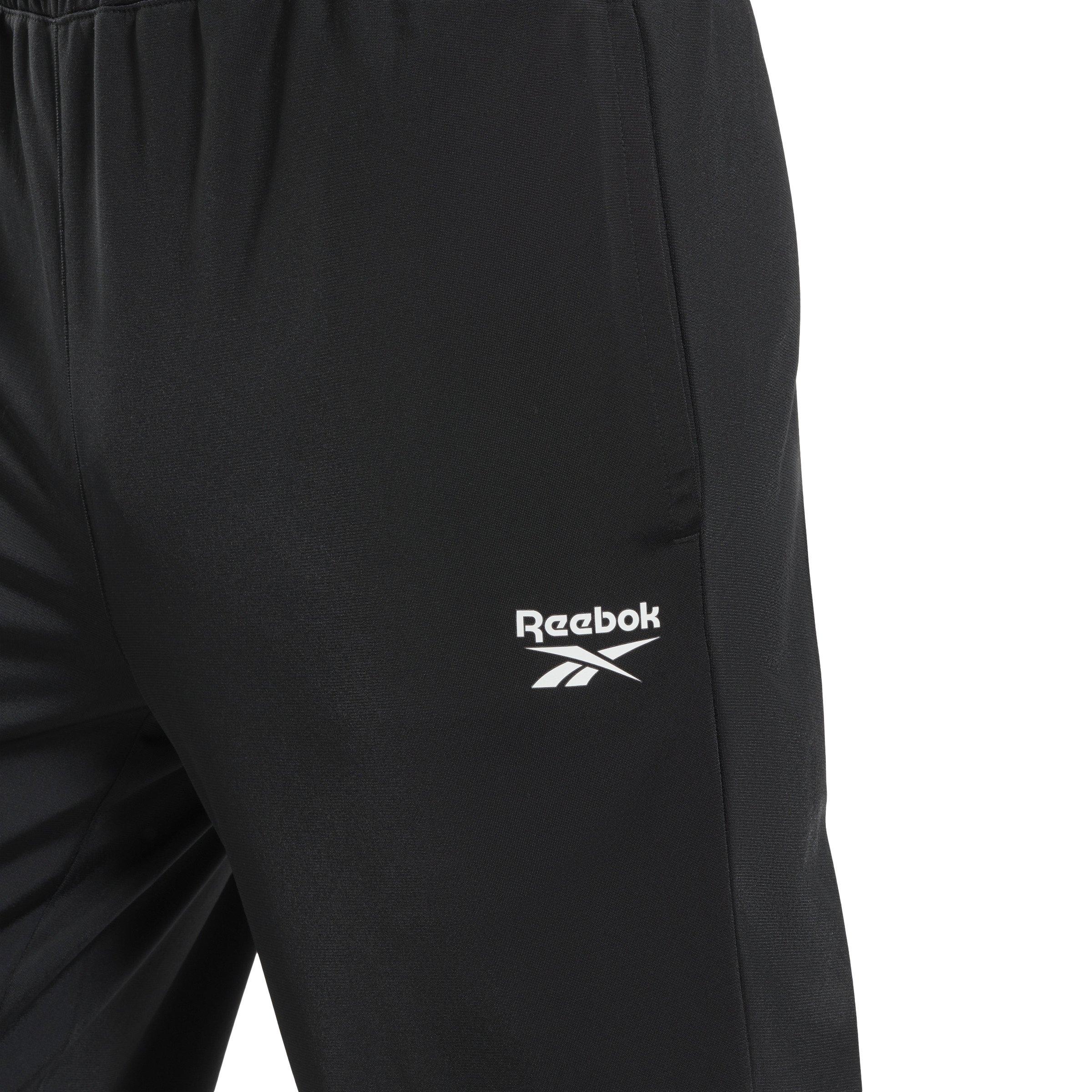 Reebok Men's Identity Vector Knit Track Pants- Black - BLACK Thumbnail View 4