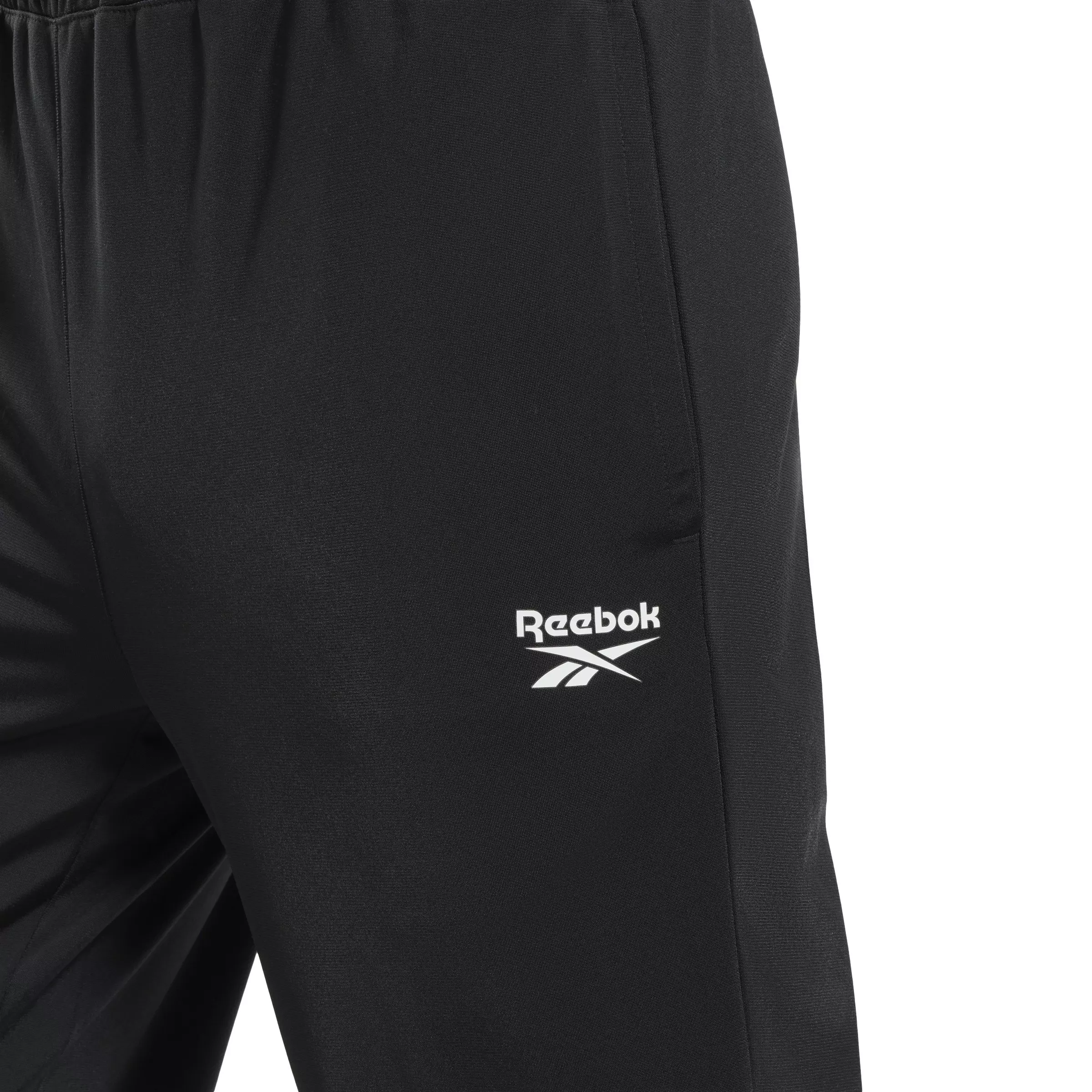 Reebok Men's Identity Vector Knit Track Pants- Black - BLACK