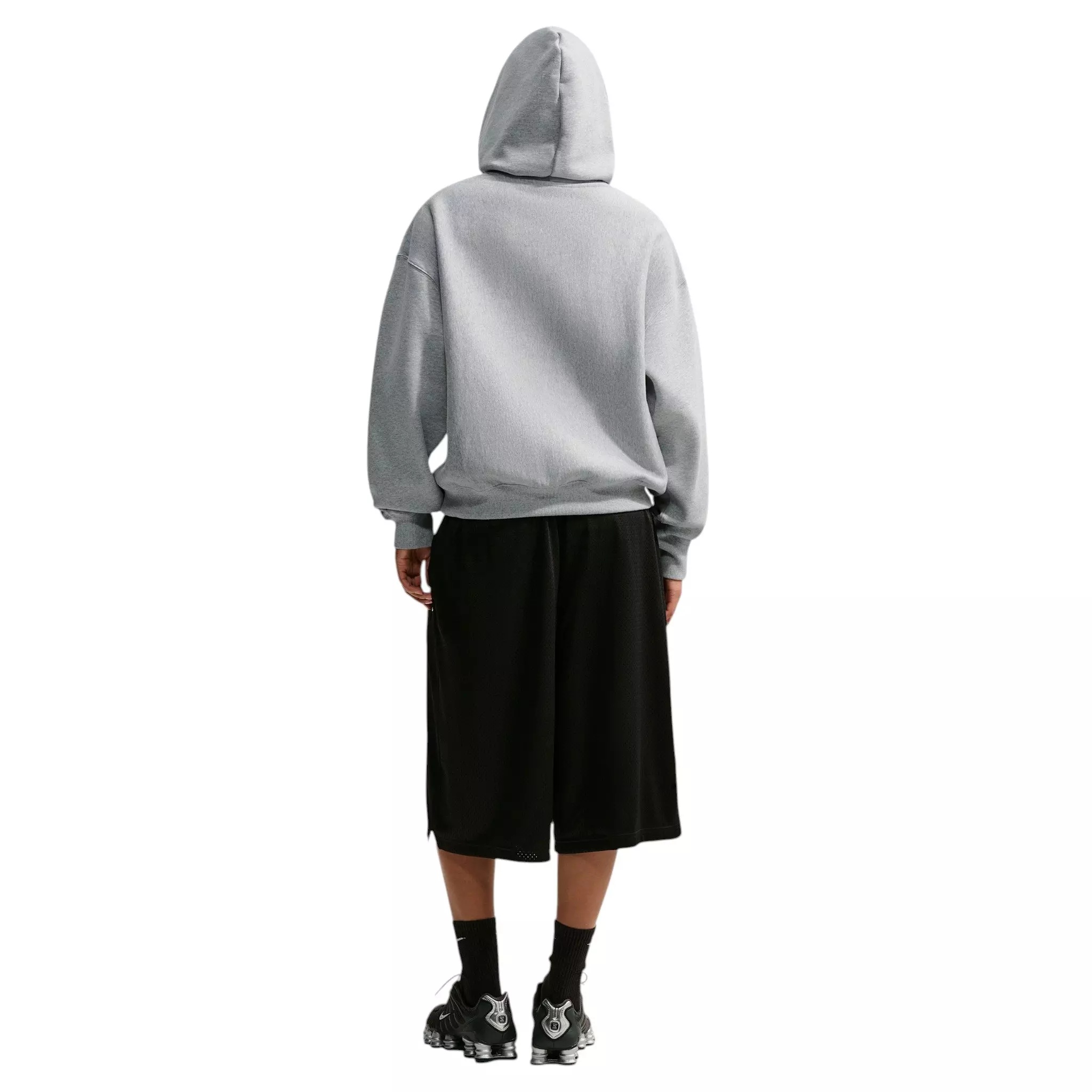 Nike Women's Studio Fleece Heavyweight Oversized Pullover Hoodie - Grey - GREY