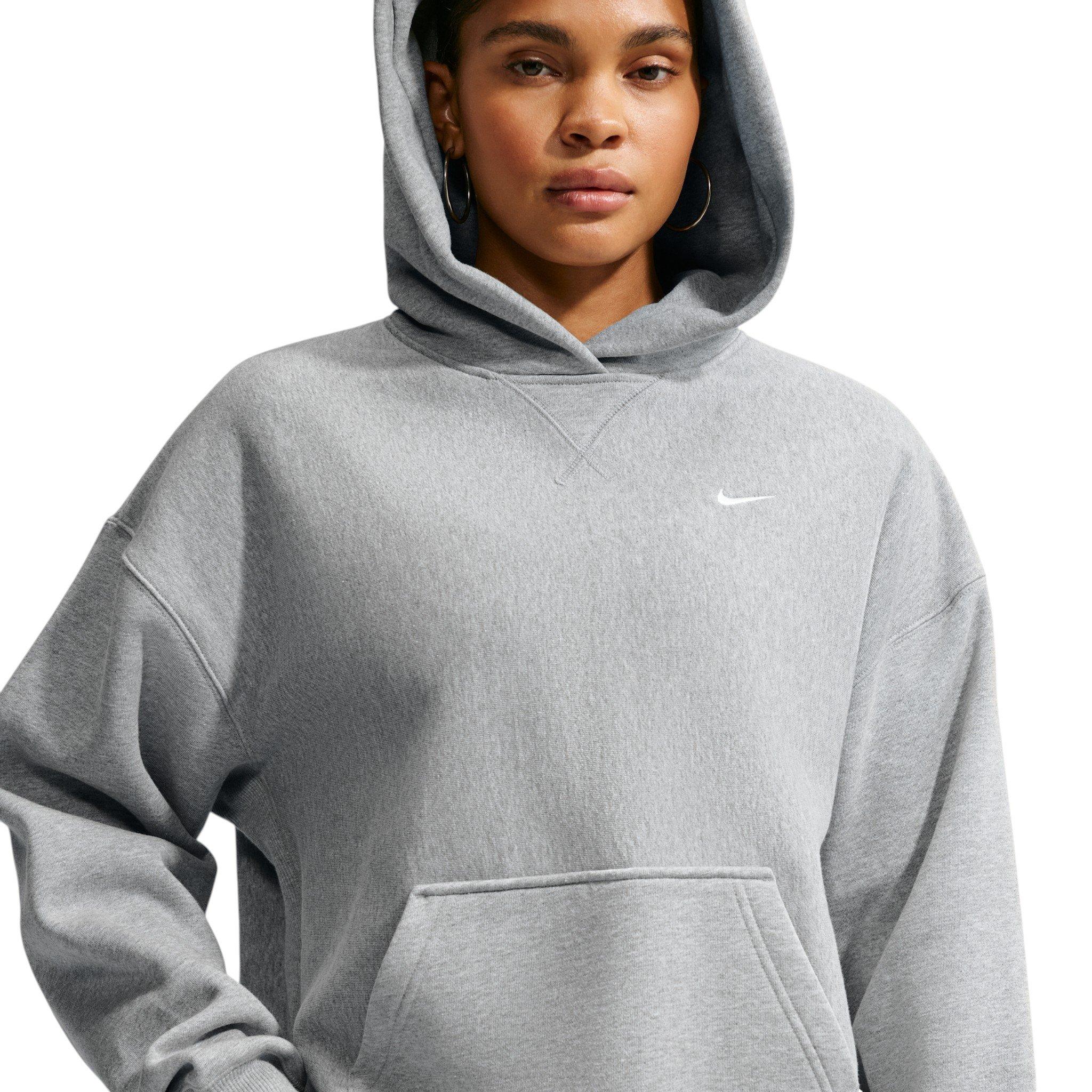 Nike Women's Studio Fleece Heavyweight Oversized Pullover Hoodie - Grey - GREY
