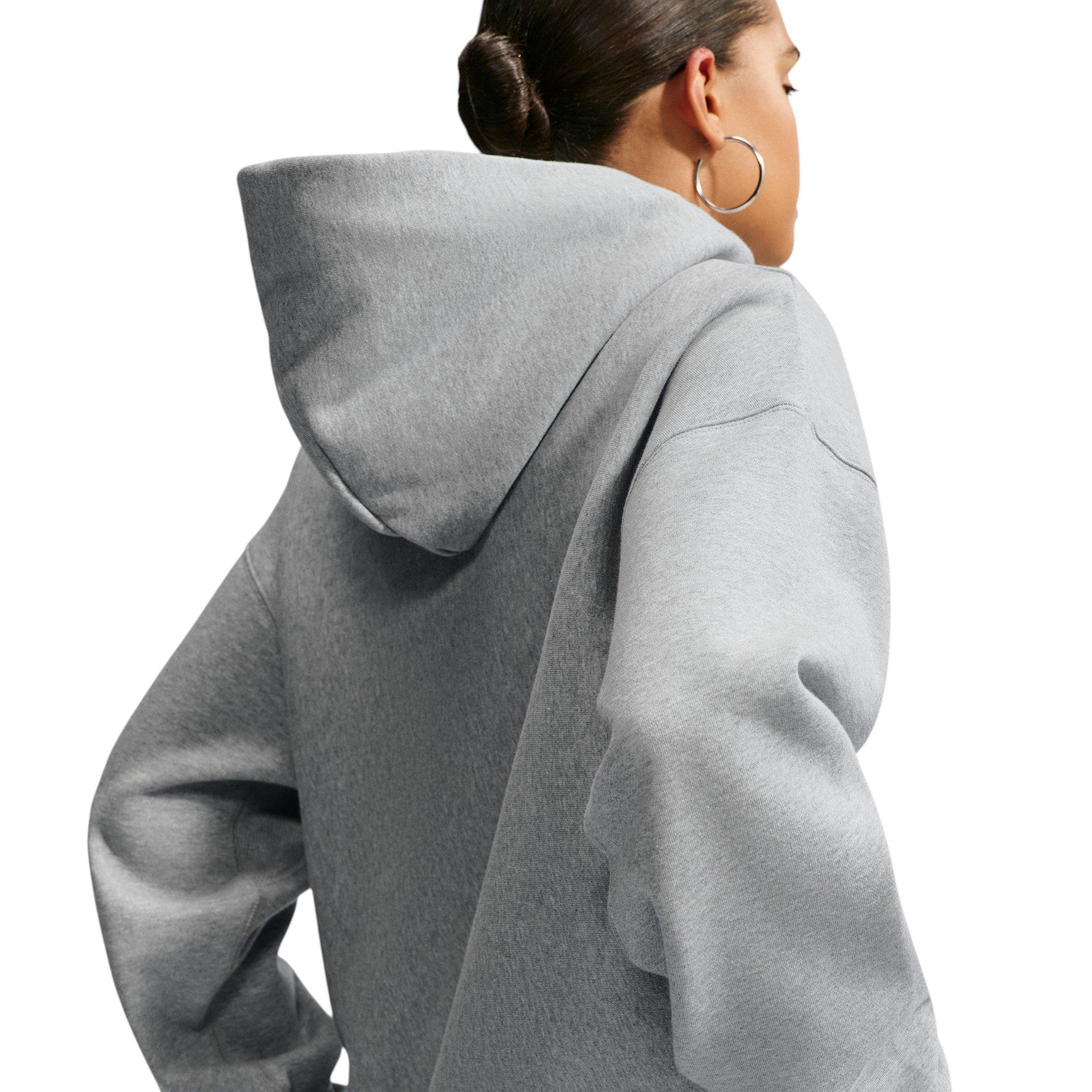 Nike Women's Studio Fleece Heavyweight Oversized Pullover Hoodie - Grey - GREY