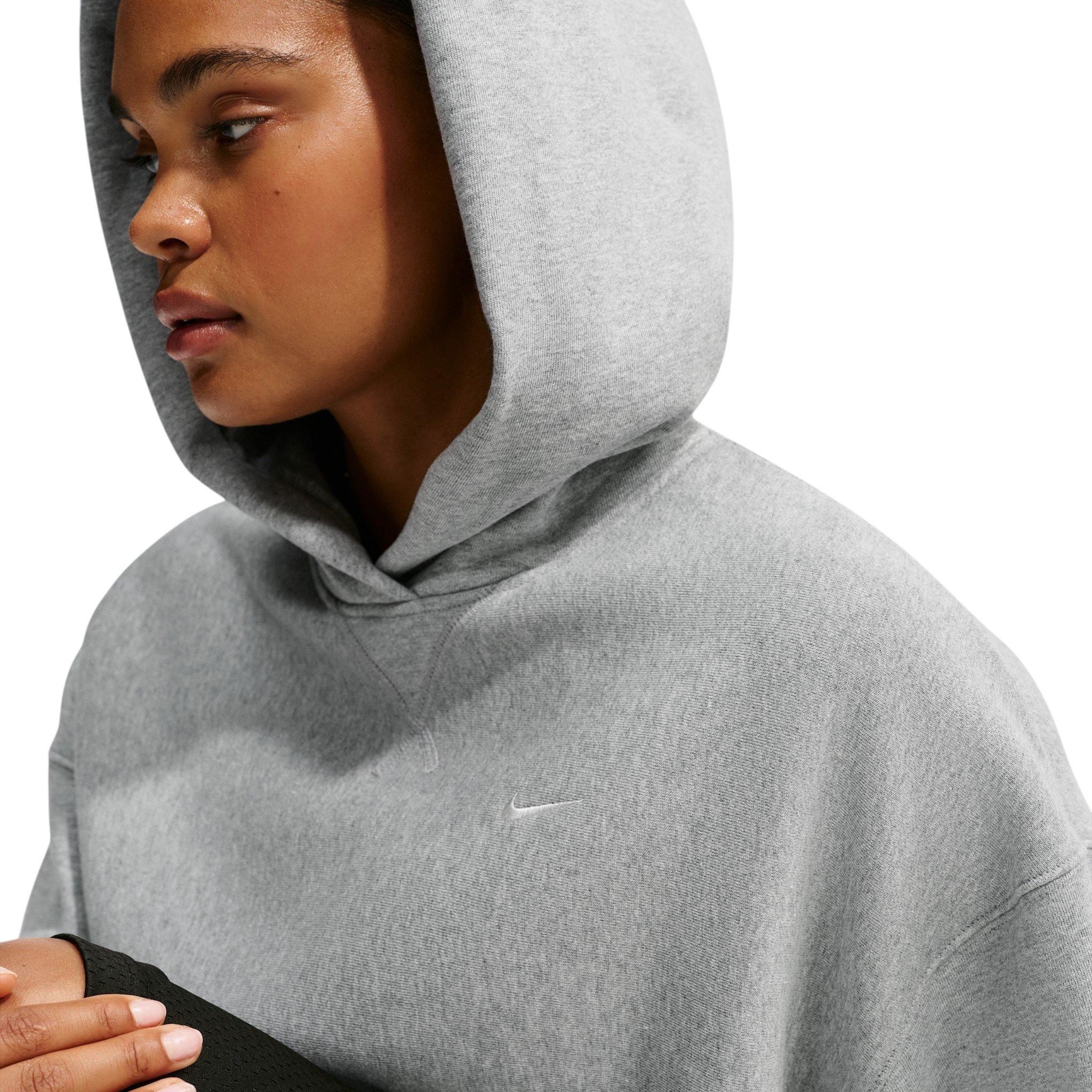 Nike Women's Studio Fleece Heavyweight Oversized Pullover Hoodie - Grey - GREY