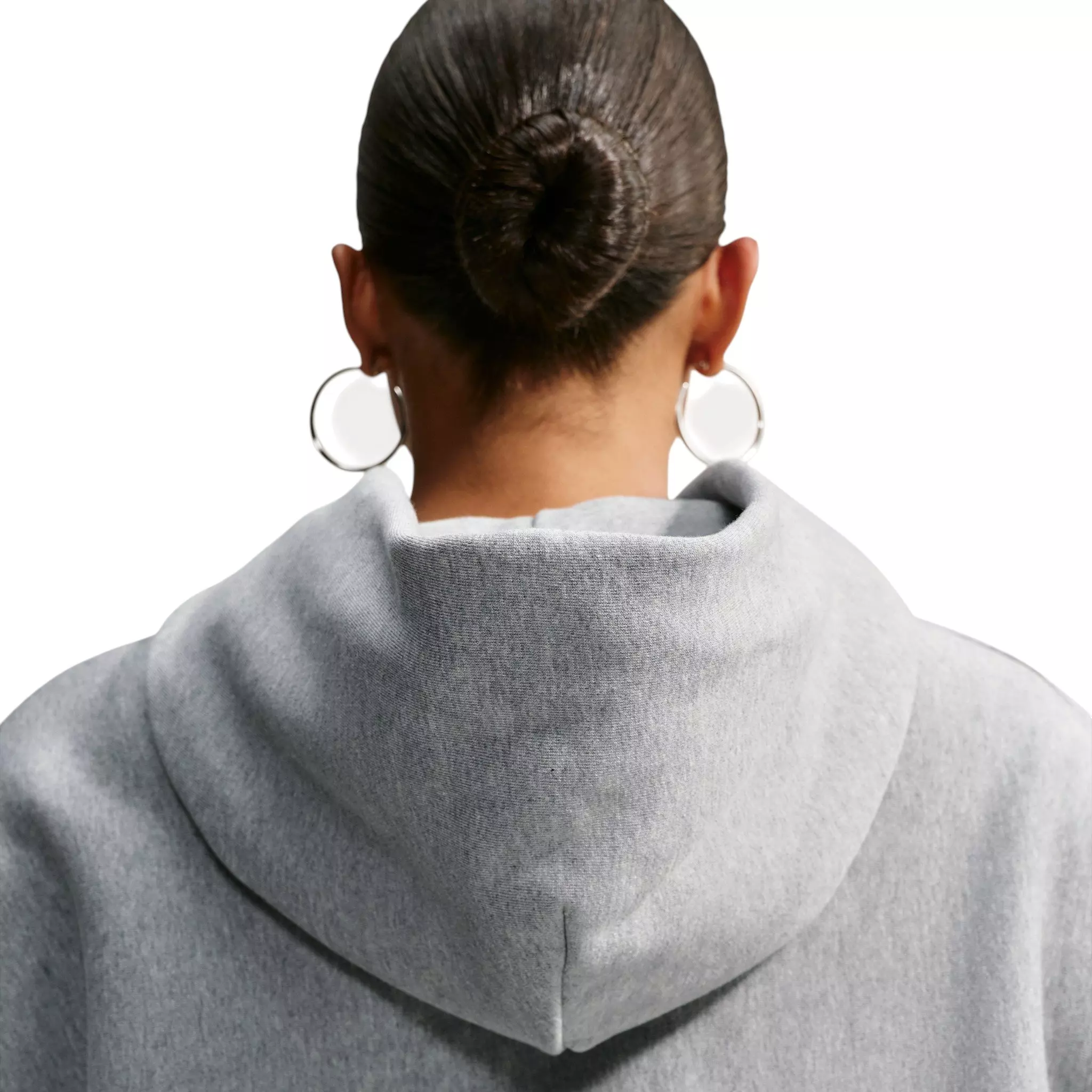 Nike Women's Studio Fleece Heavyweight Oversized Pullover Hoodie - Grey - GREY