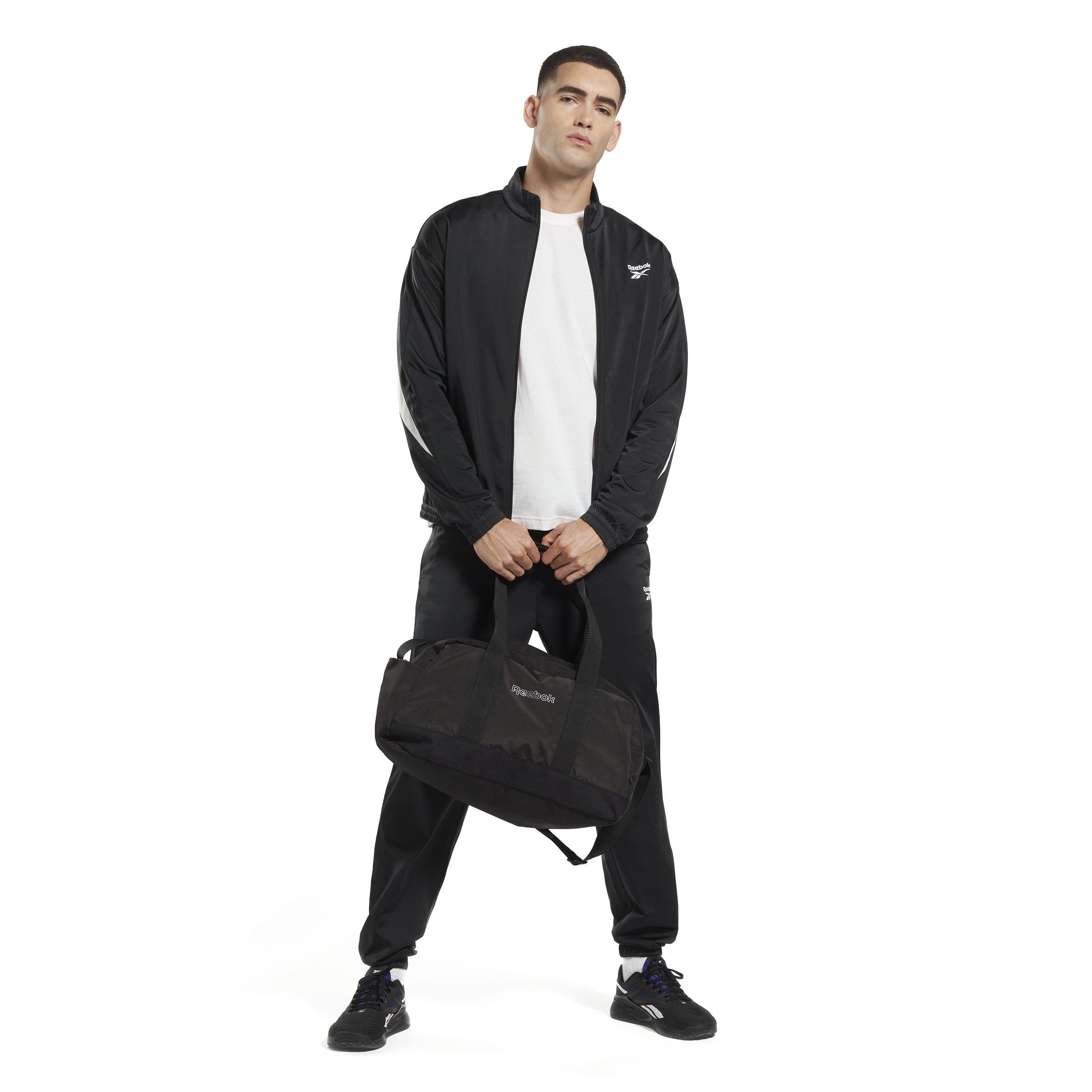 Reebok Men's ID Vector Track Jacket- Black - BLACK/WHITE Thumbnail View 3