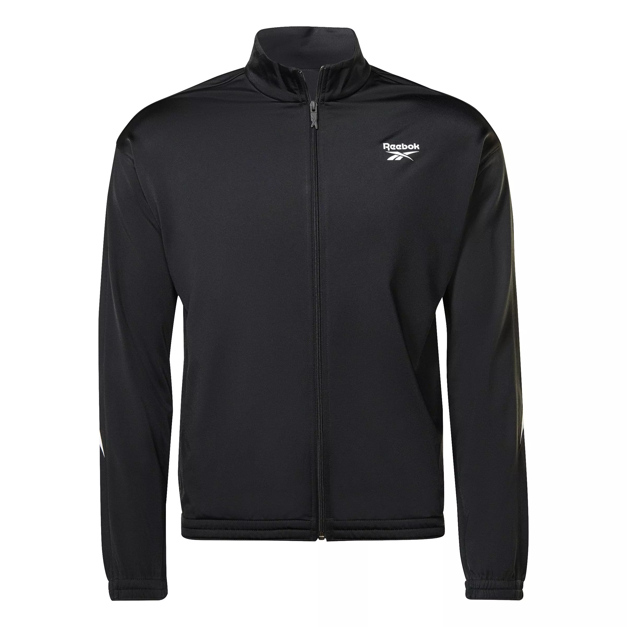 Reebok Men's ID Vector Track Jacket- Black - BLACK/WHITE