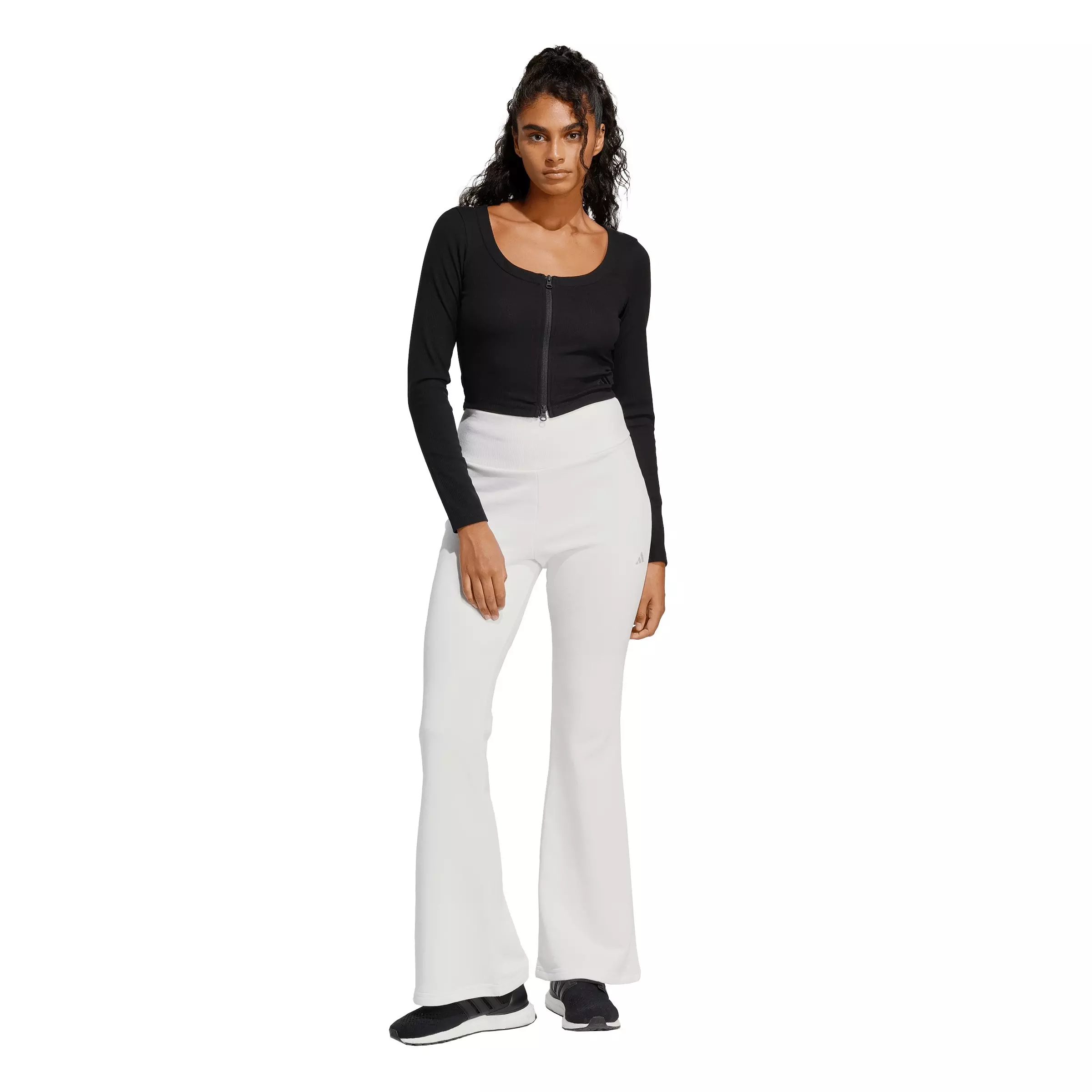 adidas Women's Seasonal Essentials Rib Cardigan -Black - BLACK