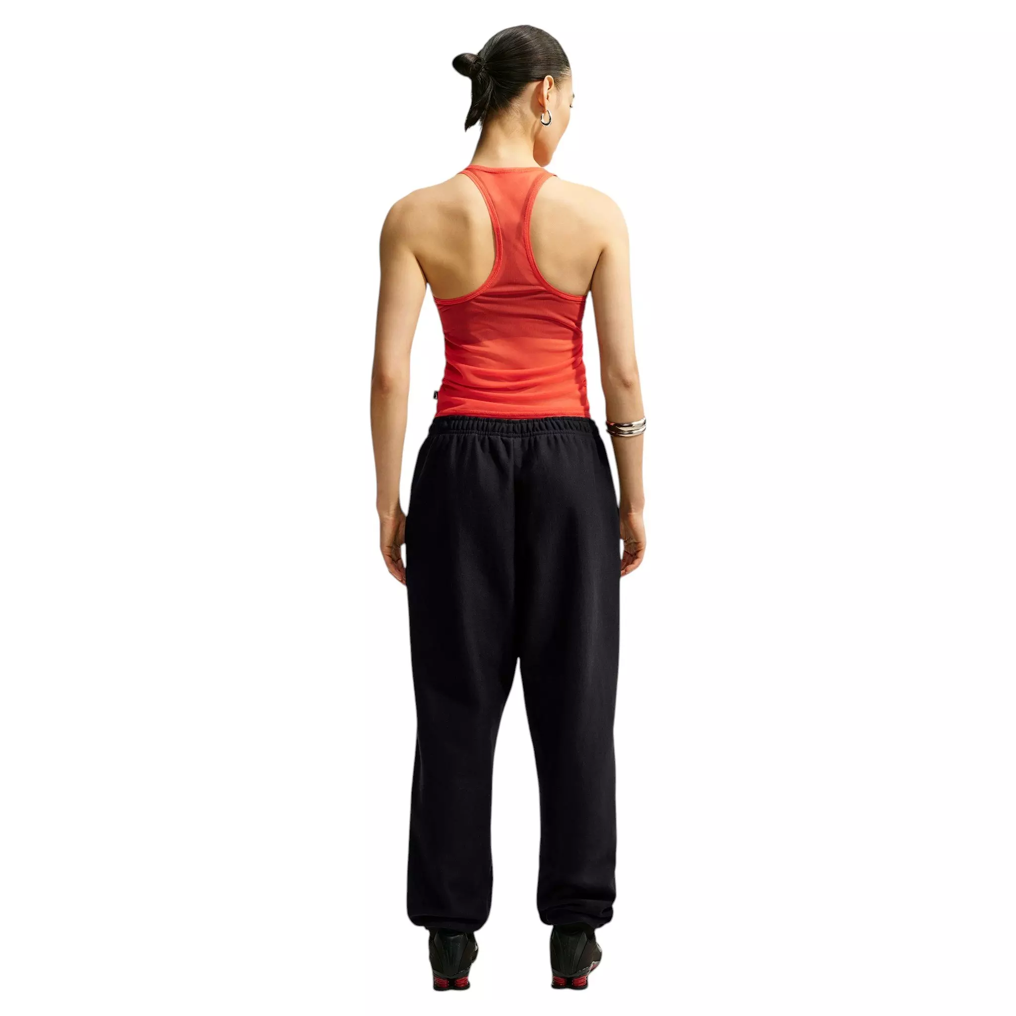 Nike Women's Studio Fleece Heavyweight Oversized High-Rise Joggers - Black/Off-White - BLACK/OFF-WHITE