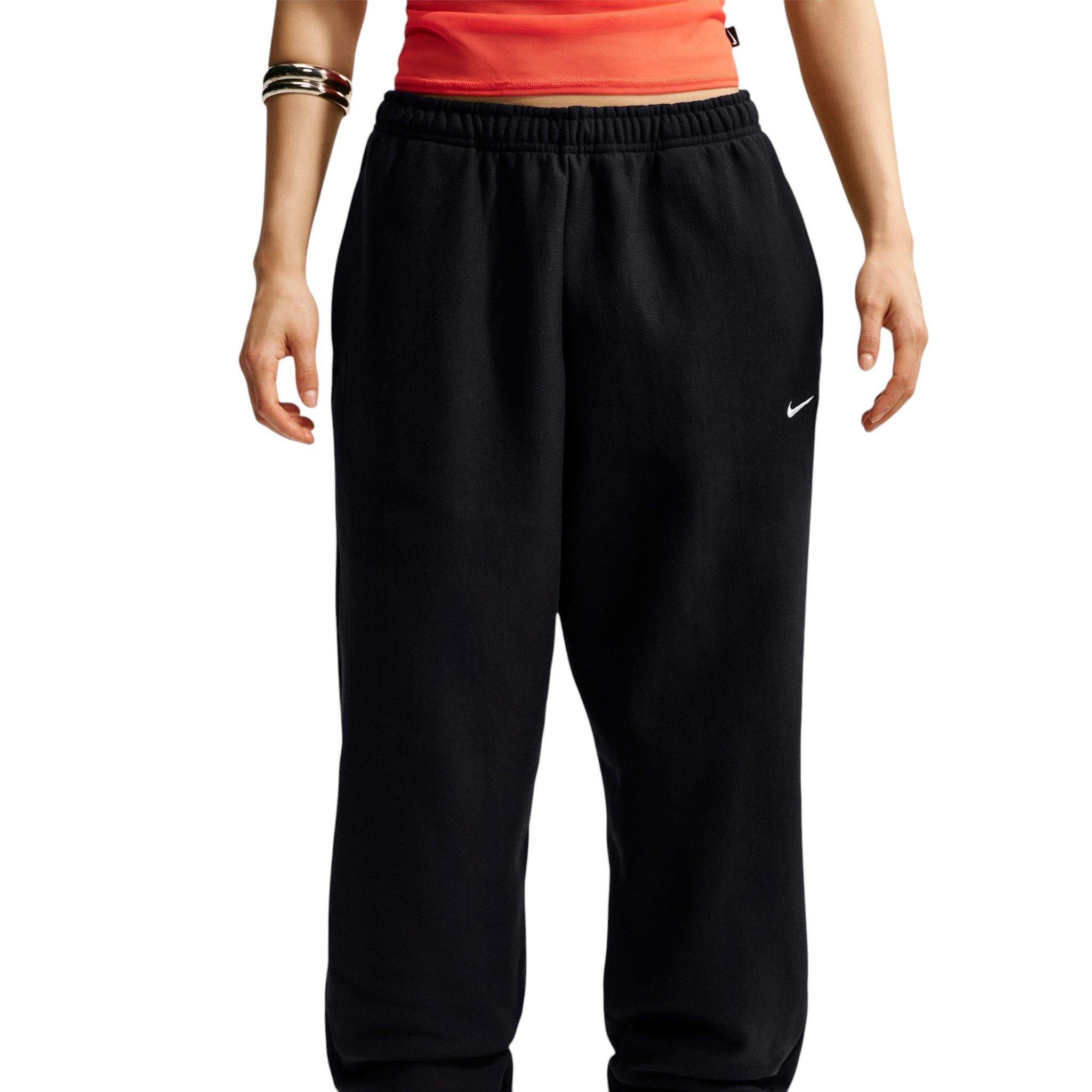 Nike Women's Studio Fleece Heavyweight Oversized High-Rise Joggers - Black/Off-White - BLACK/OFF-WHITE