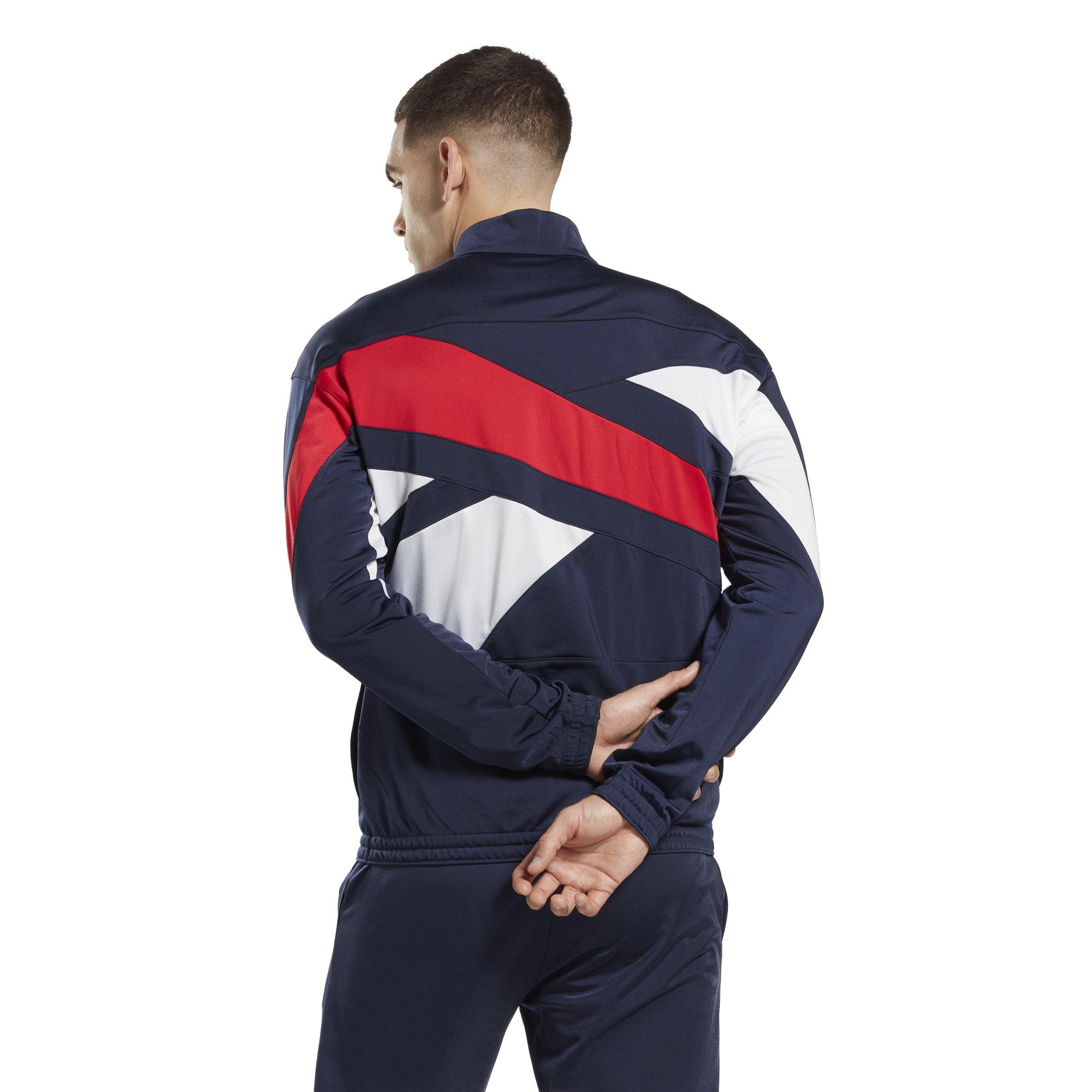 Reebok Men's ID Vector Track Jacket- Navy - NAVY/RED Thumbnail View 2
