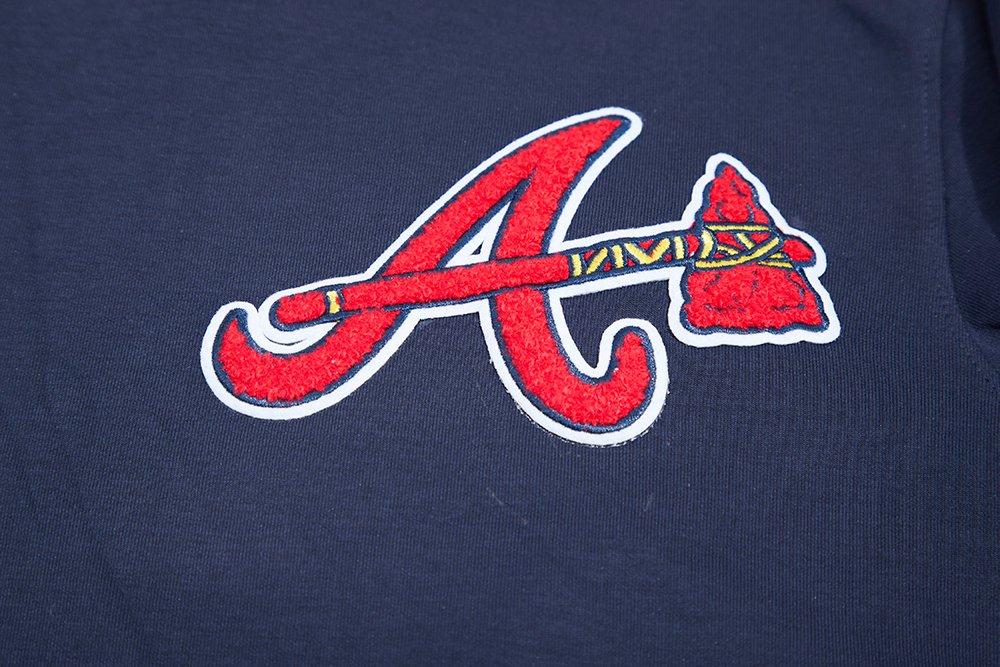 Pro Standard Men's Atlanta Braves Classic Chenille DK PO Hoodie - Navy - NAVY Thumbnail View 5
