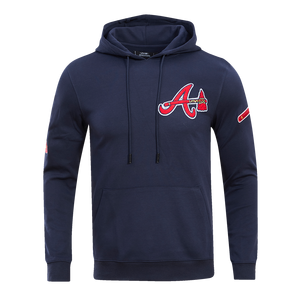 Pro Standard Men's Atlanta Braves Classic Chenille DK PO Hoodie -Navy
