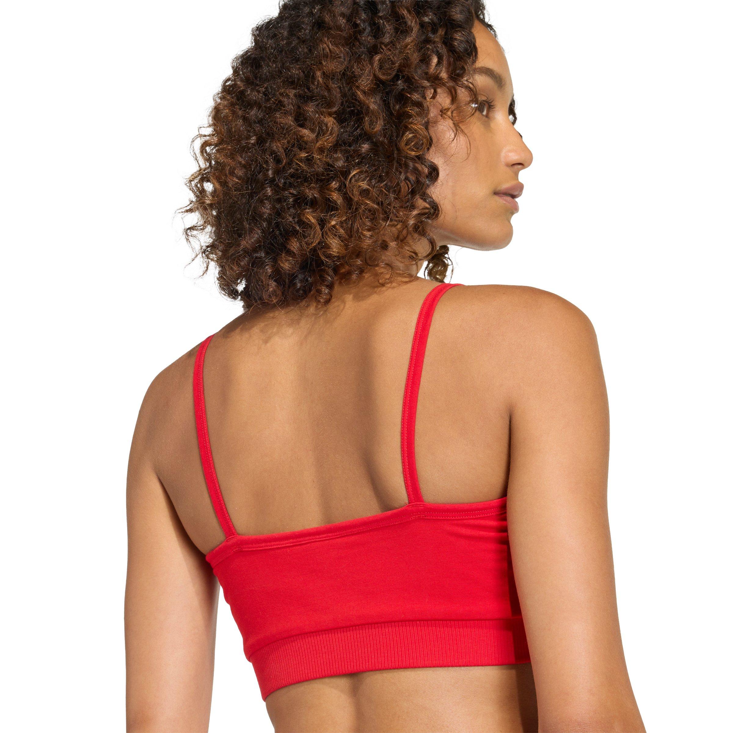 adidas Originals Women's 3-Stripes Bralette -Red/White - RED/WHITE Thumbnail View 3