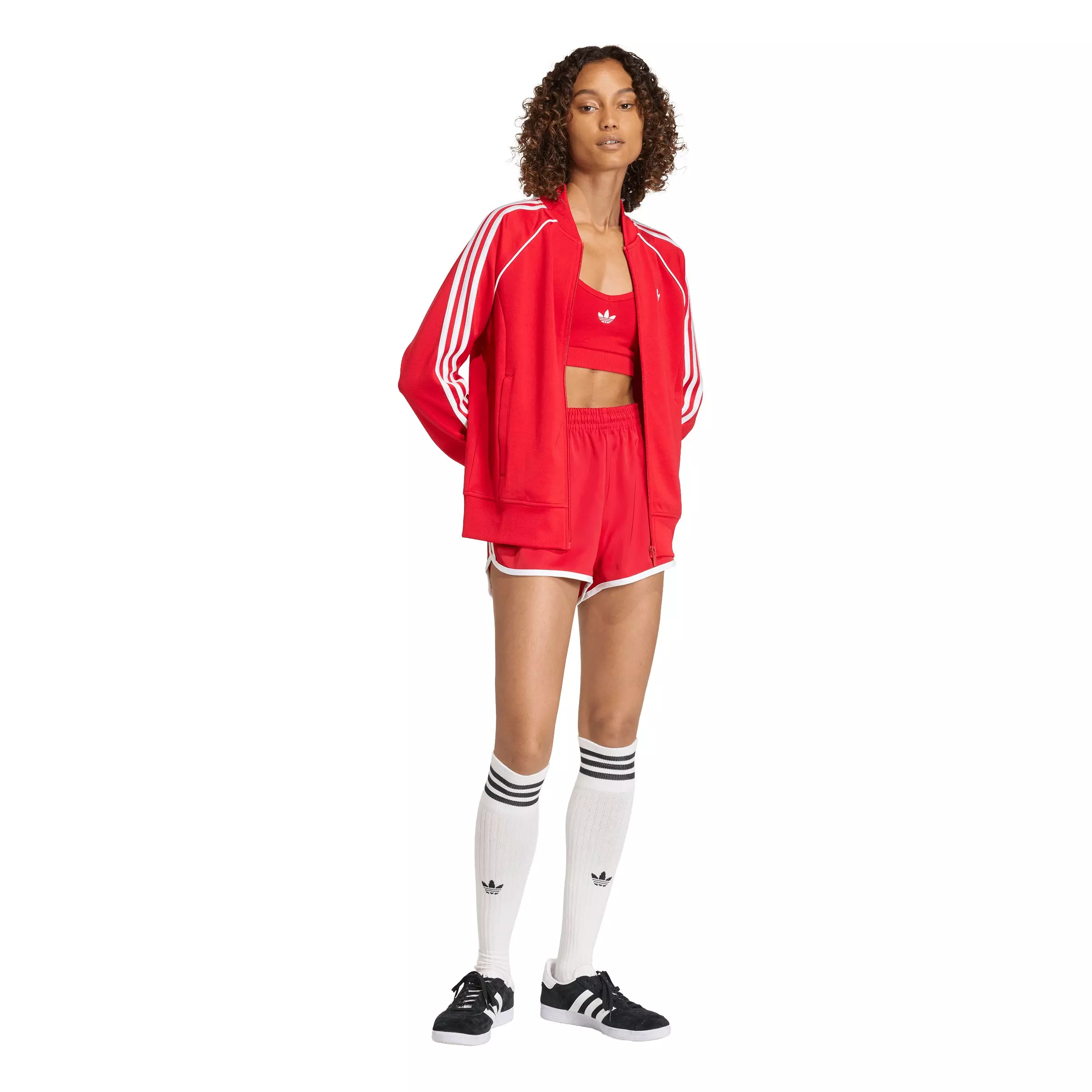 adidas Originals Women's 3-Stripes Bralette -Red/White - RED/WHITE