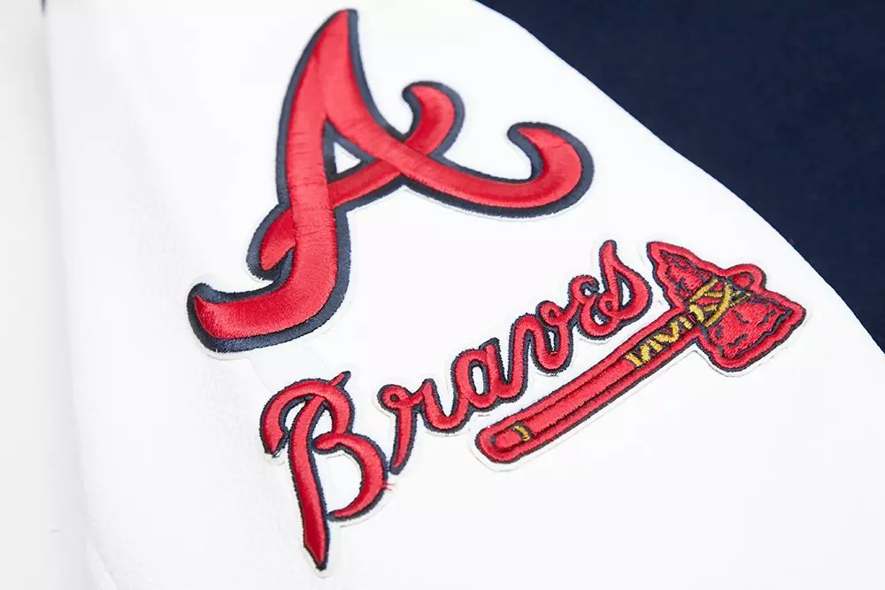 Pro Standard Men's Atlanta Braves Classic Wool Varsity Jacket - Navy - NAVY