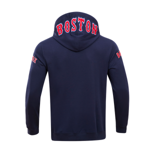 Pro Standard Men's Boston Red Sox Classic Chenille DK PO Hoodie -Navy