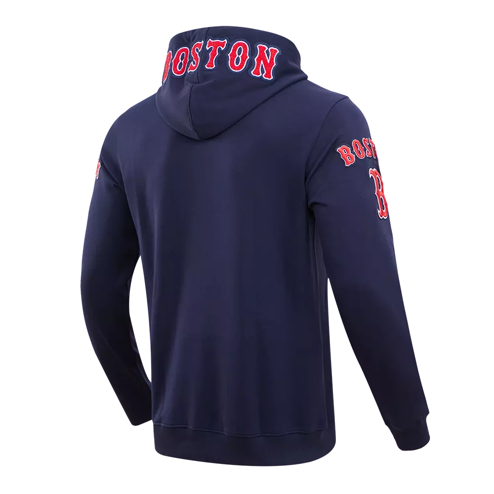 Pro Standard Men's Boston Red Sox Classic Chenille DK PO Hoodie -Navy - NAVY