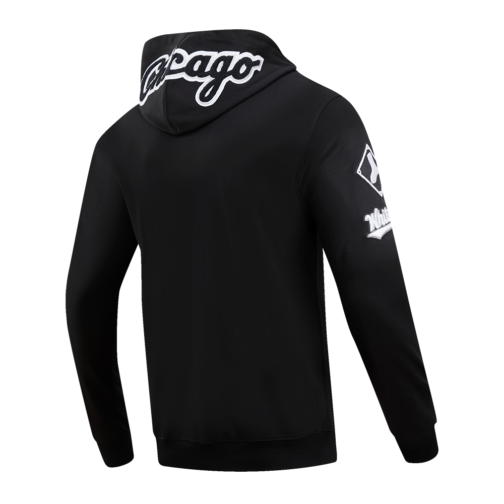Pro Standard Men's Chicago White Sox Classic Chenille DK PO Hoodie -Black - BLACK Thumbnail View 4