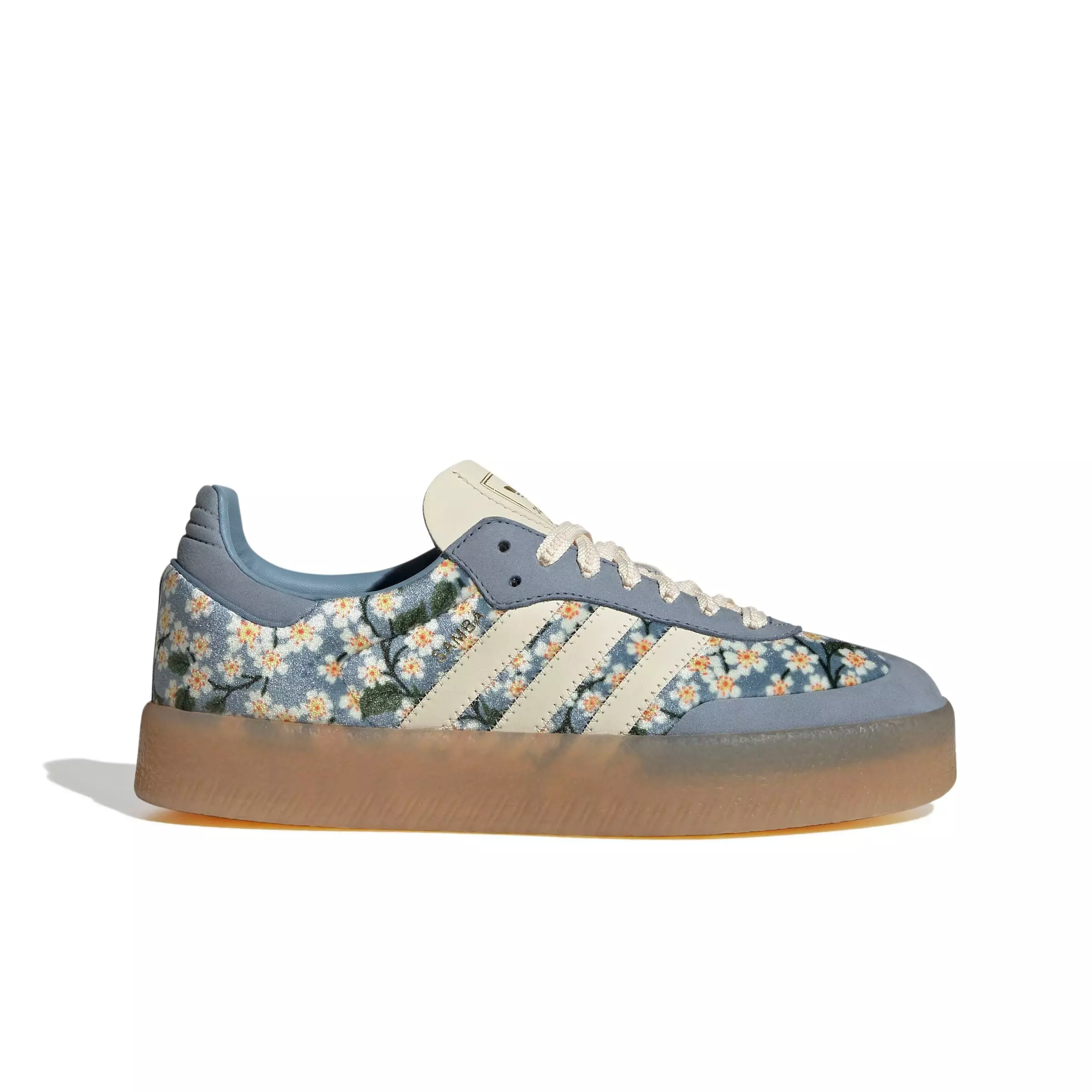 adidas Originals Sambae X Liberty London "Cream White/Tactile Blue/Gold Metallic" Women's Shoe - WHITE/BLUE/GOLD