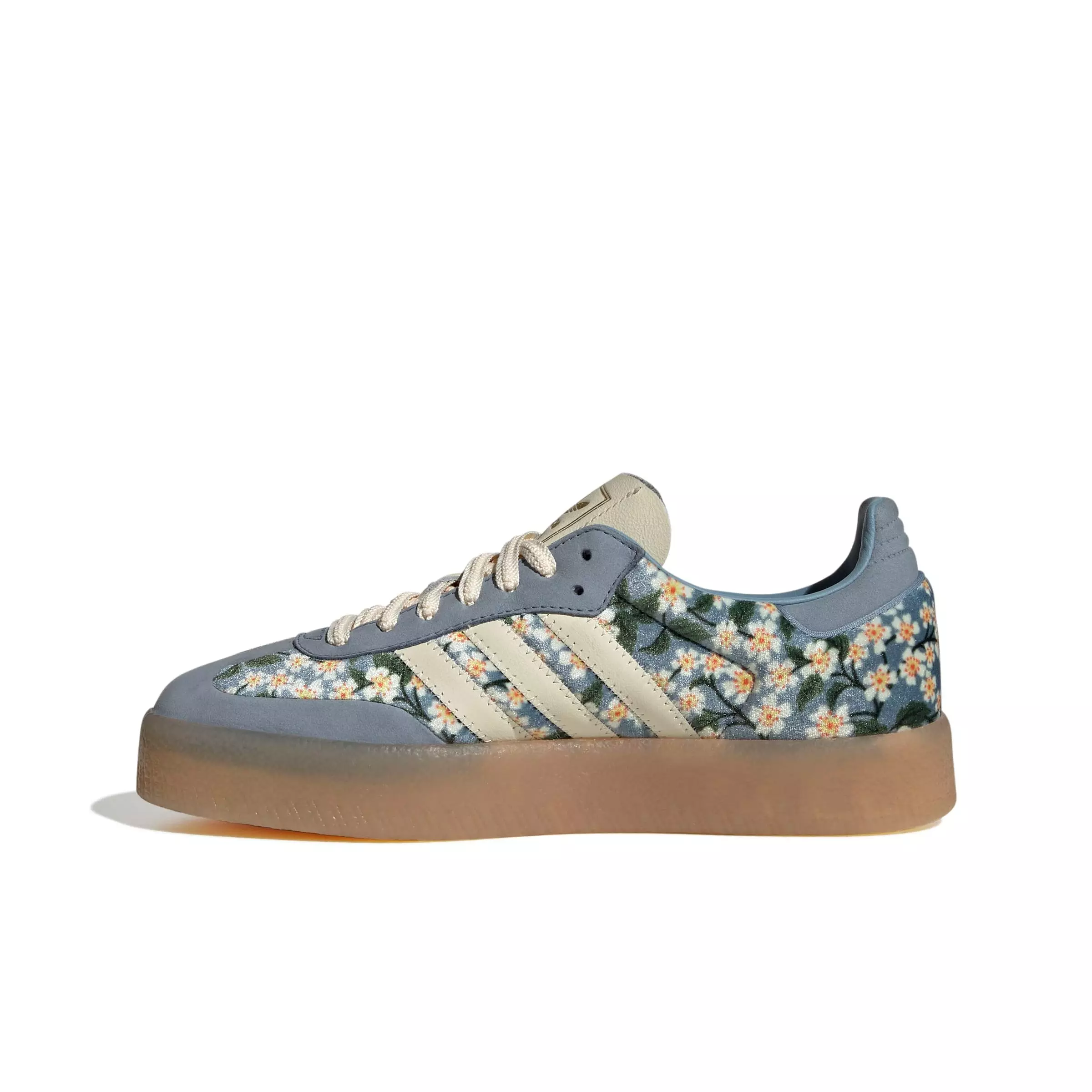 adidas Originals Sambae X Liberty London "Cream White/Tactile Blue/Gold Metallic" Women's Shoe - WHITE/BLUE/GOLD