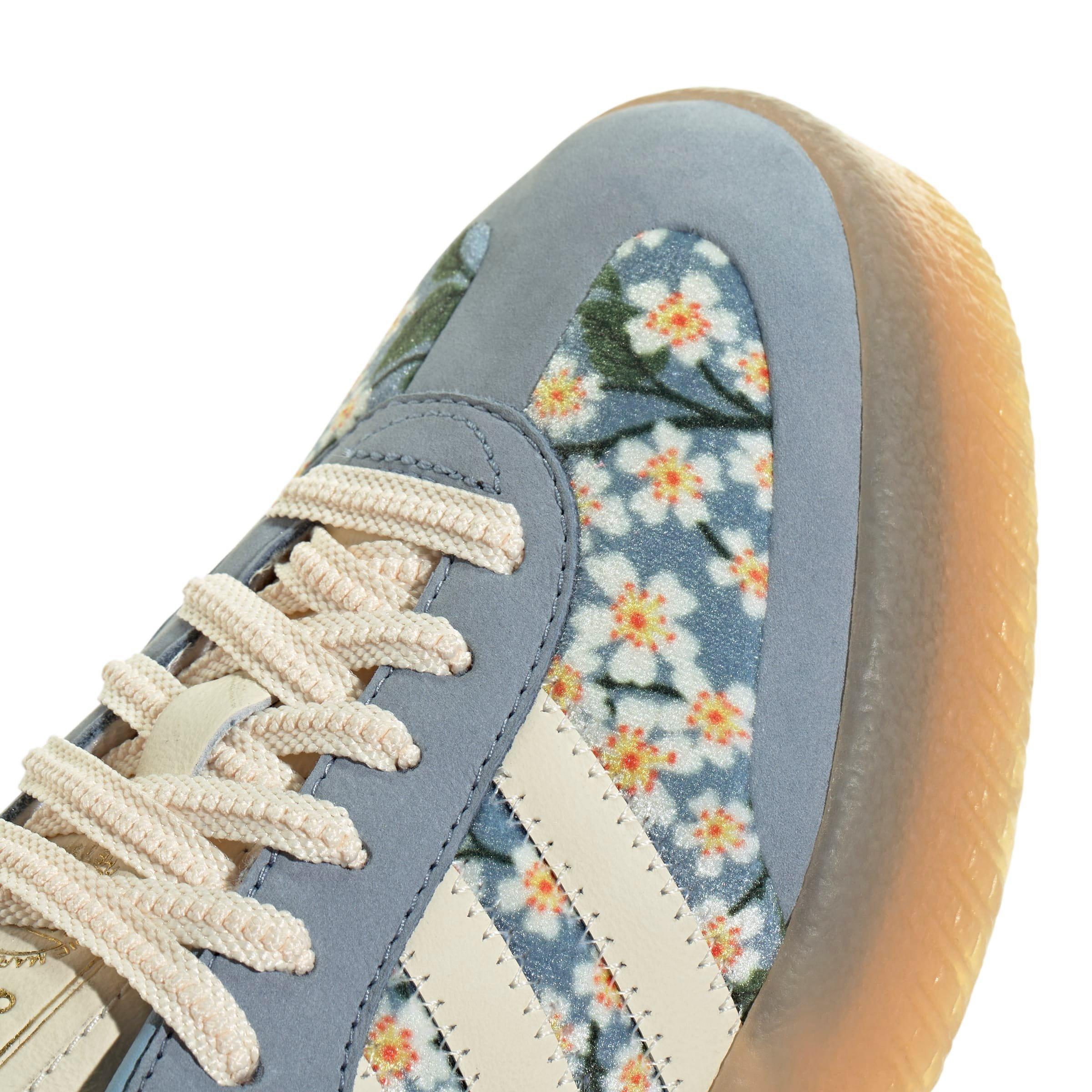 adidas Originals Sambae X Liberty London "Cream White/Tactile Blue/Gold Metallic" Women's Shoe - WHITE/BLUE/GOLD Thumbnail View 4