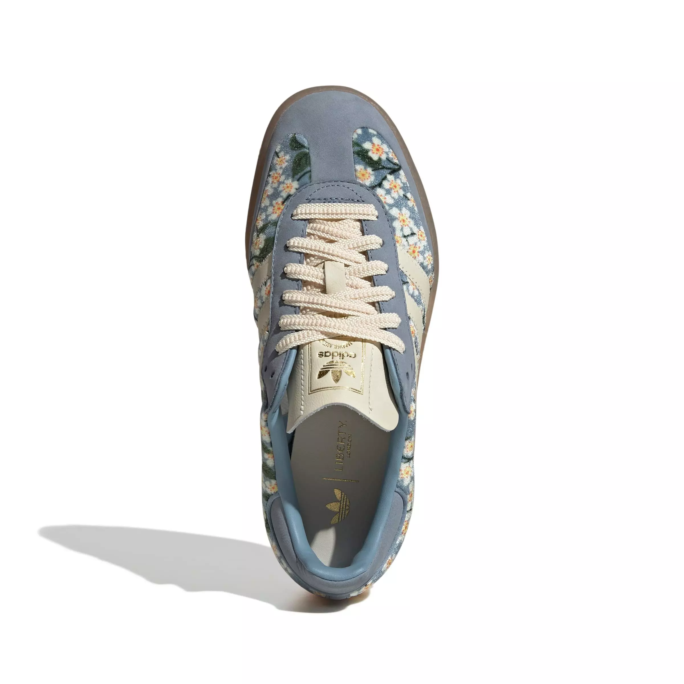 adidas Originals Sambae X Liberty London "Cream White/Tactile Blue/Gold Metallic" Women's Shoe - WHITE/BLUE/GOLD
