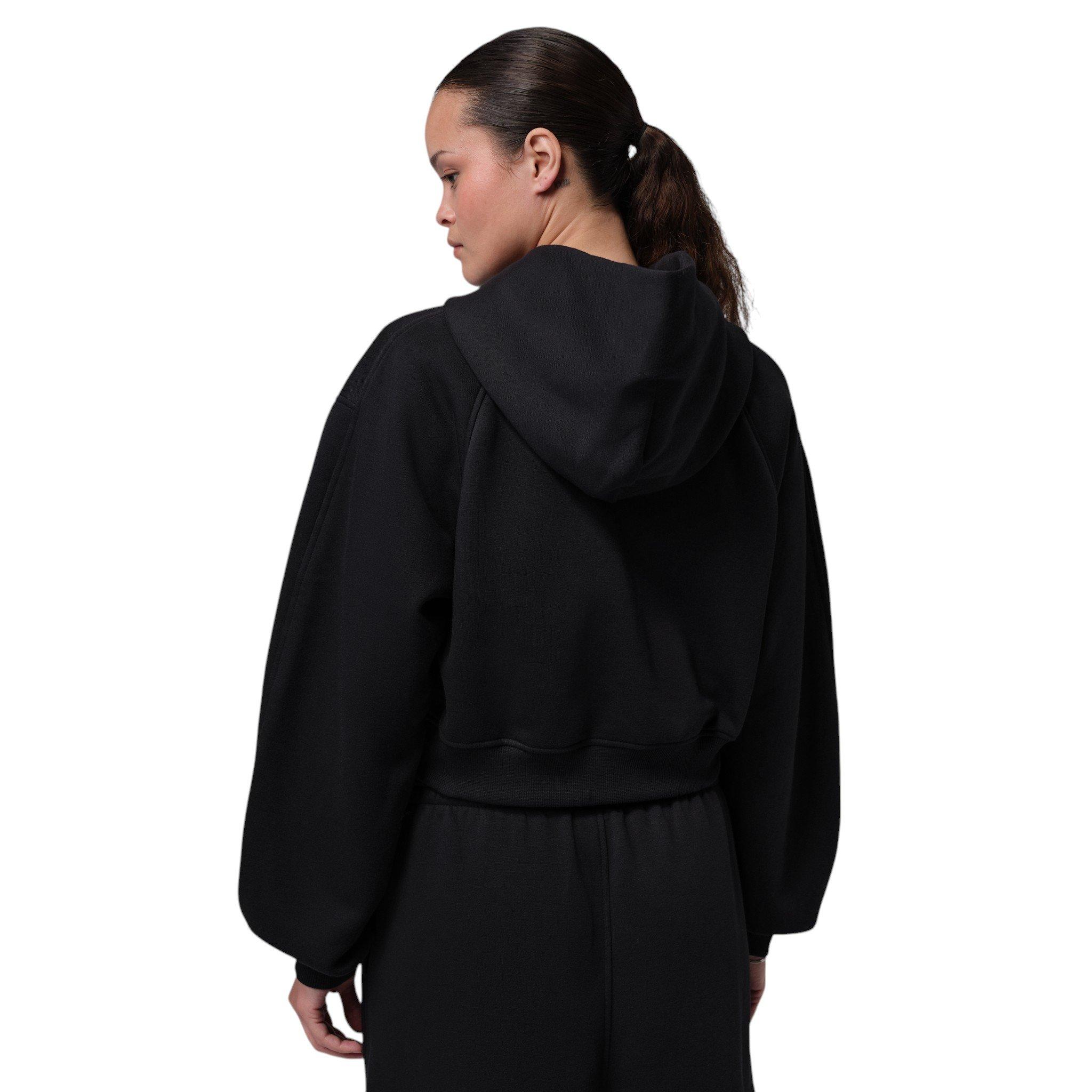 Jordan Women's Brooklyn Cropped Full-Zip Hooded Jacket - Black - BLACK