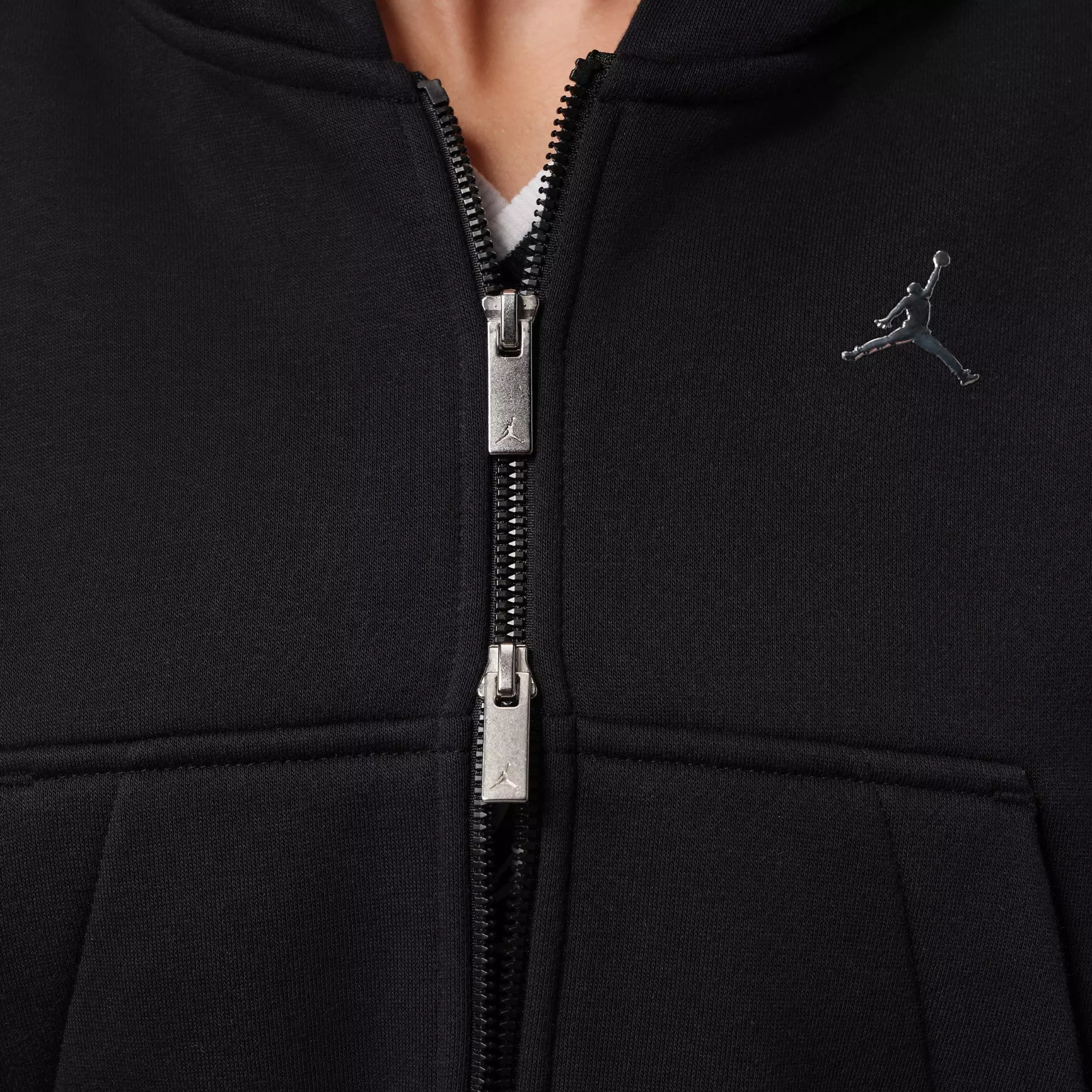 Jordan Women's Brooklyn Cropped Full-Zip Hooded Jacket - Black - BLACK