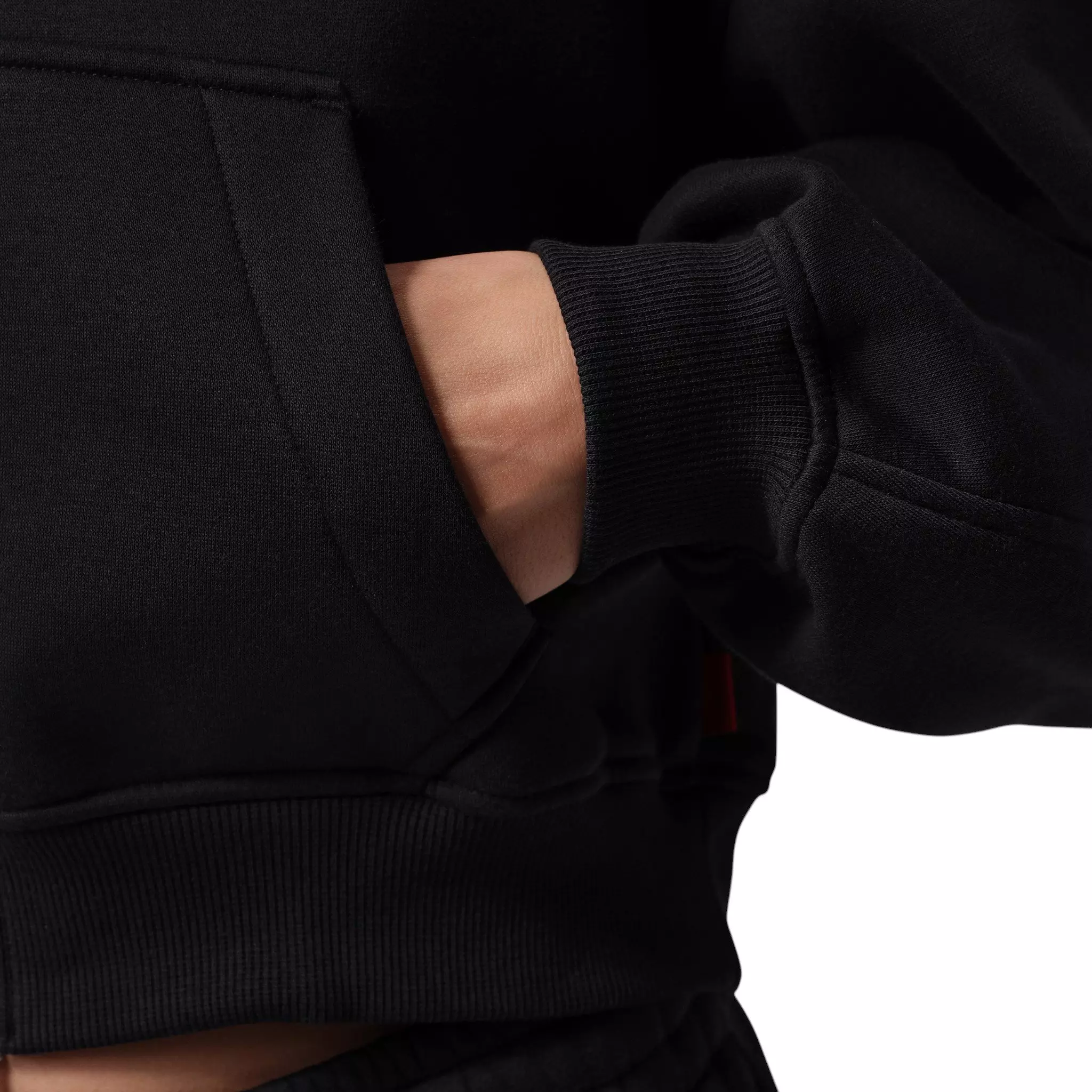 Jordan Women's Brooklyn Cropped Full-Zip Hooded Jacket - Black - BLACK