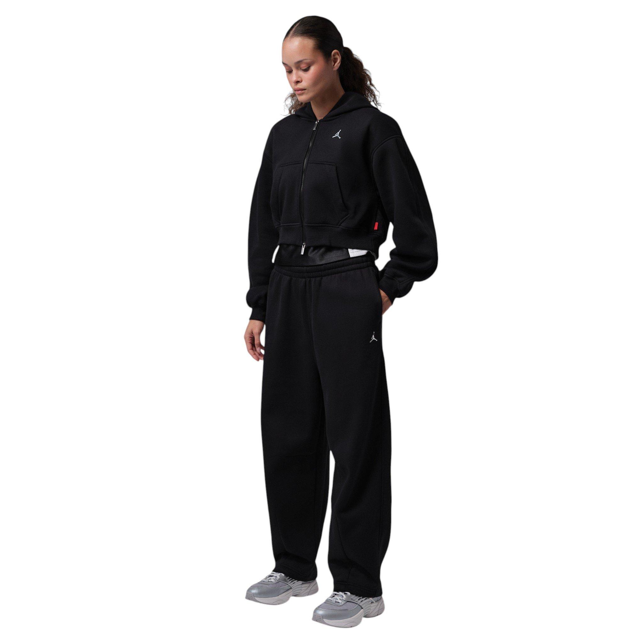 Jordan Women's Brooklyn Cropped Full-Zip Hooded Jacket - Black - BLACK