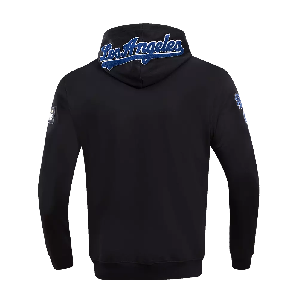 Pro Standard Men's Los Angeles Dodgers Classic Chenille DK PO Hoodie -Black - BLACK