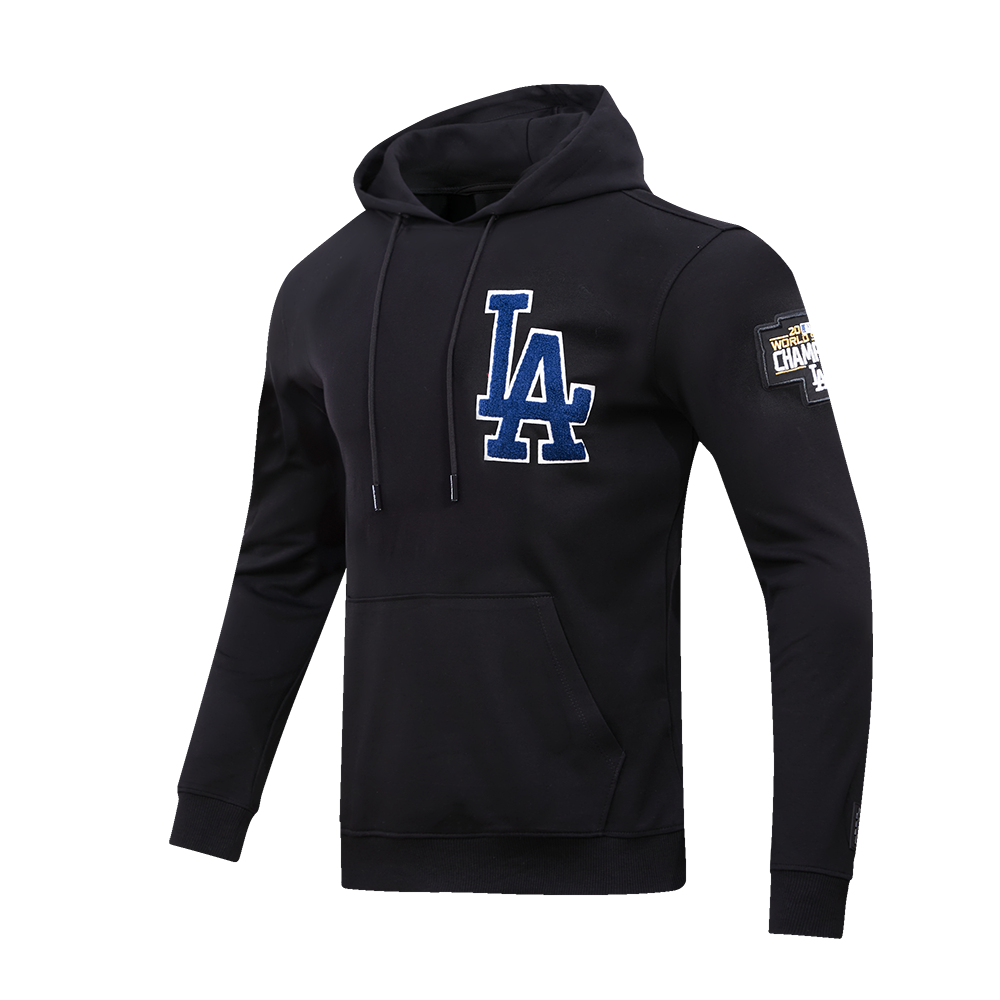 Pro Standard Men's Los Angeles Dodgers Classic Chenille DK PO Hoodie -Black - BLACK Thumbnail View 3