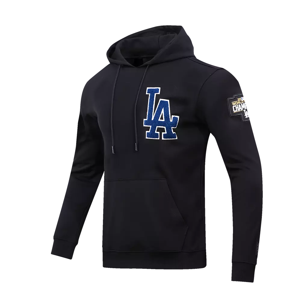 Pro Standard Men's Los Angeles Dodgers Classic Chenille DK PO Hoodie -Black - BLACK