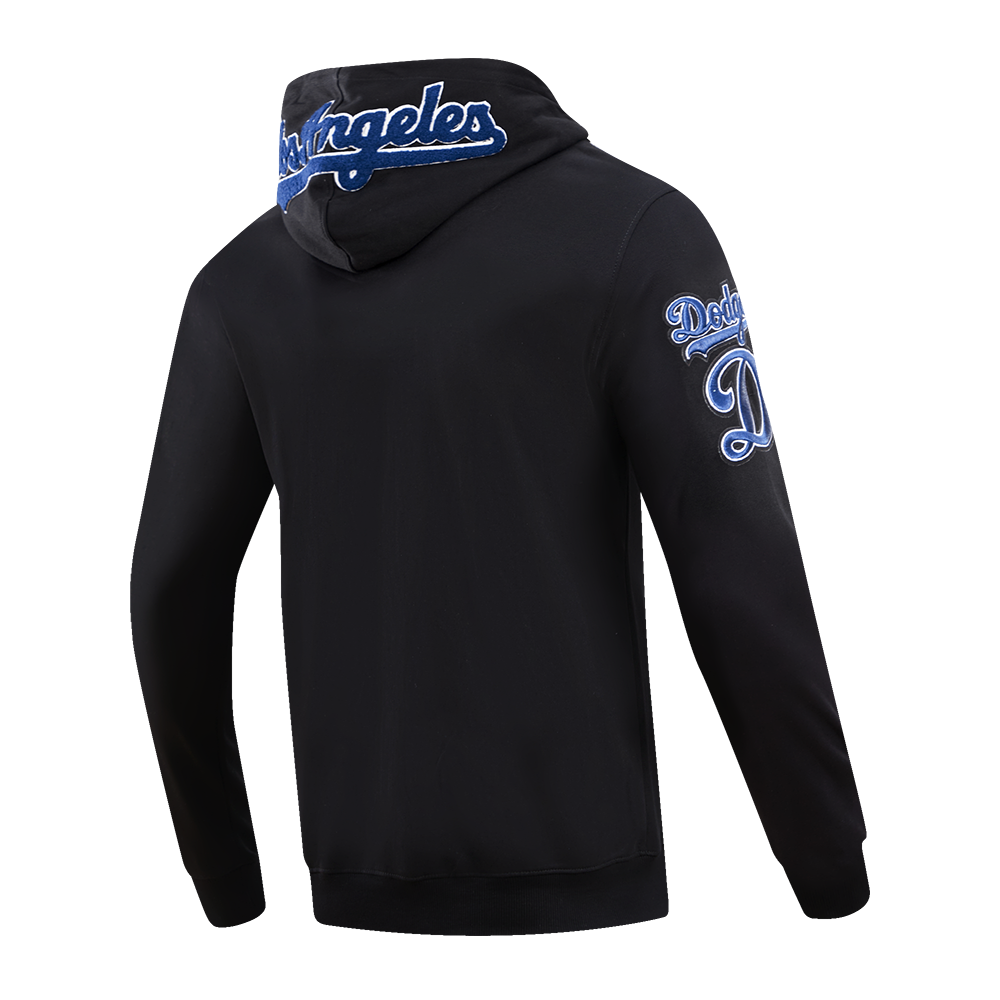 Pro Standard Men's Los Angeles Dodgers Classic Chenille DK PO Hoodie -Black - BLACK Thumbnail View 4
