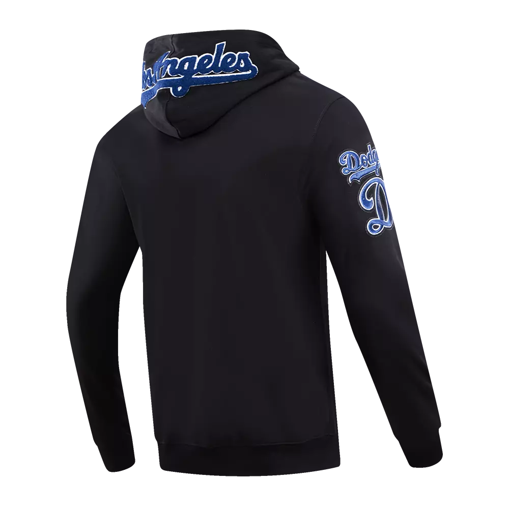 Pro Standard Men's Los Angeles Dodgers Classic Chenille DK PO Hoodie -Black - BLACK
