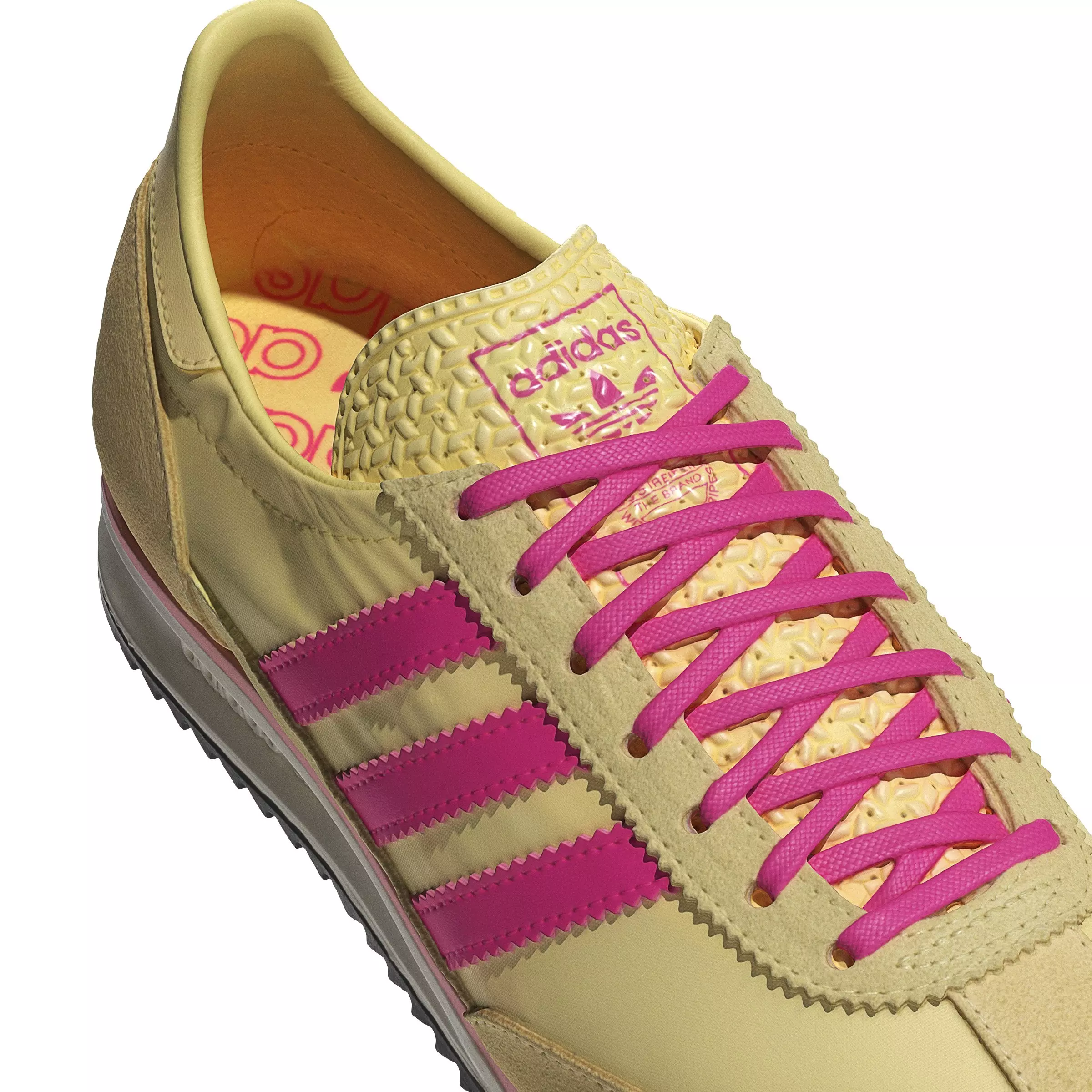adidas Originals SL 72 OG "Almost Yellow/Core Black/Shock Pink" Women's Shoe - YELLOW/BLACK/PINK