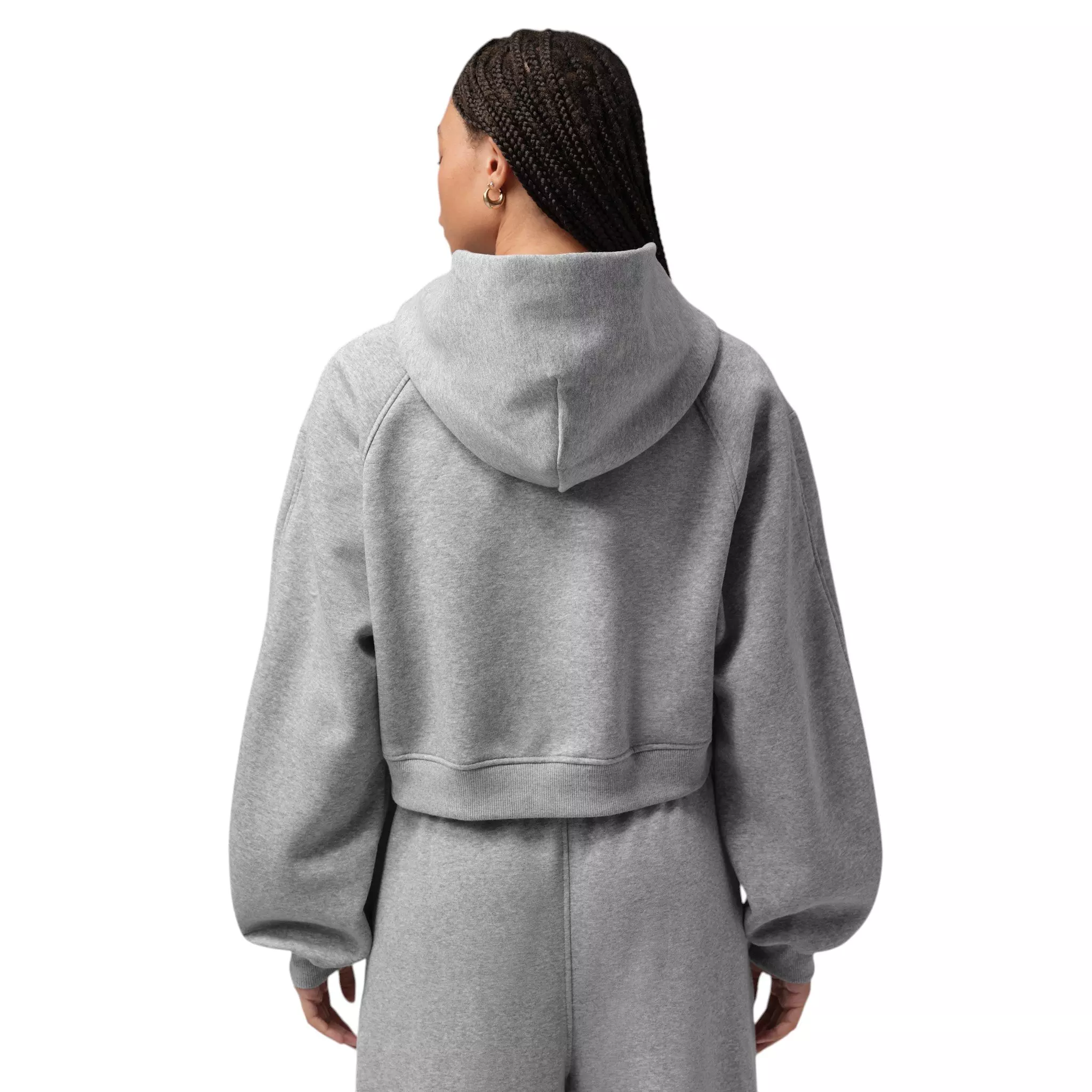 Jordan Women's Brooklyn Cropped Full-Zip Hooded Jacket - Grey - GREY