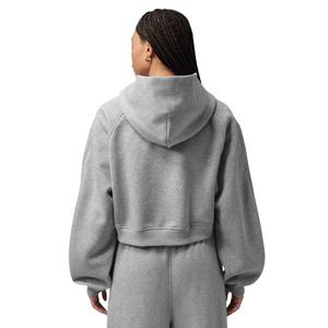 Jordan Women's Brooklyn Cropped Full-Zip Hooded Jacket - Grey - GREY