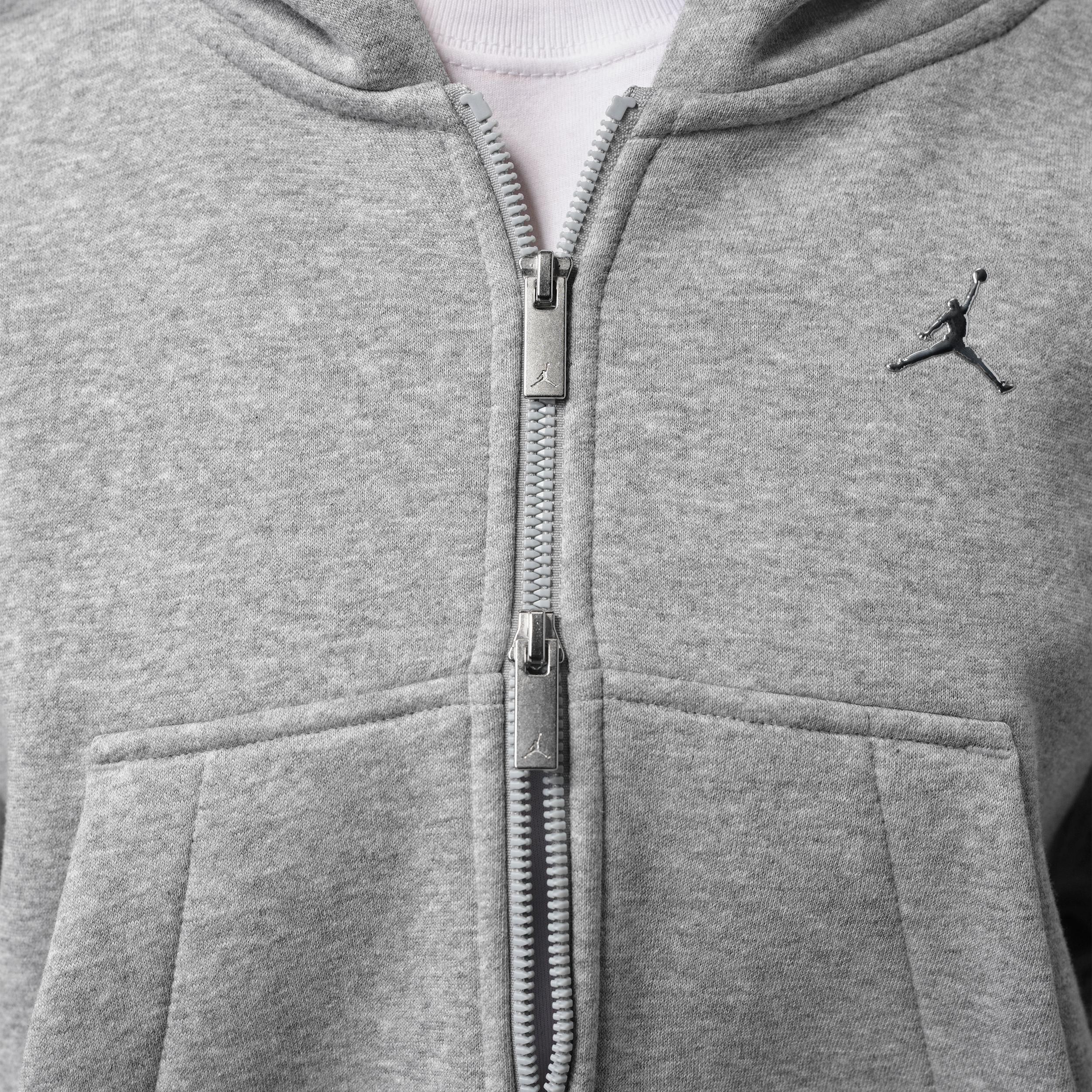 Jordan Women's Brooklyn Cropped Full-Zip Hooded Jacket - Grey - GREY