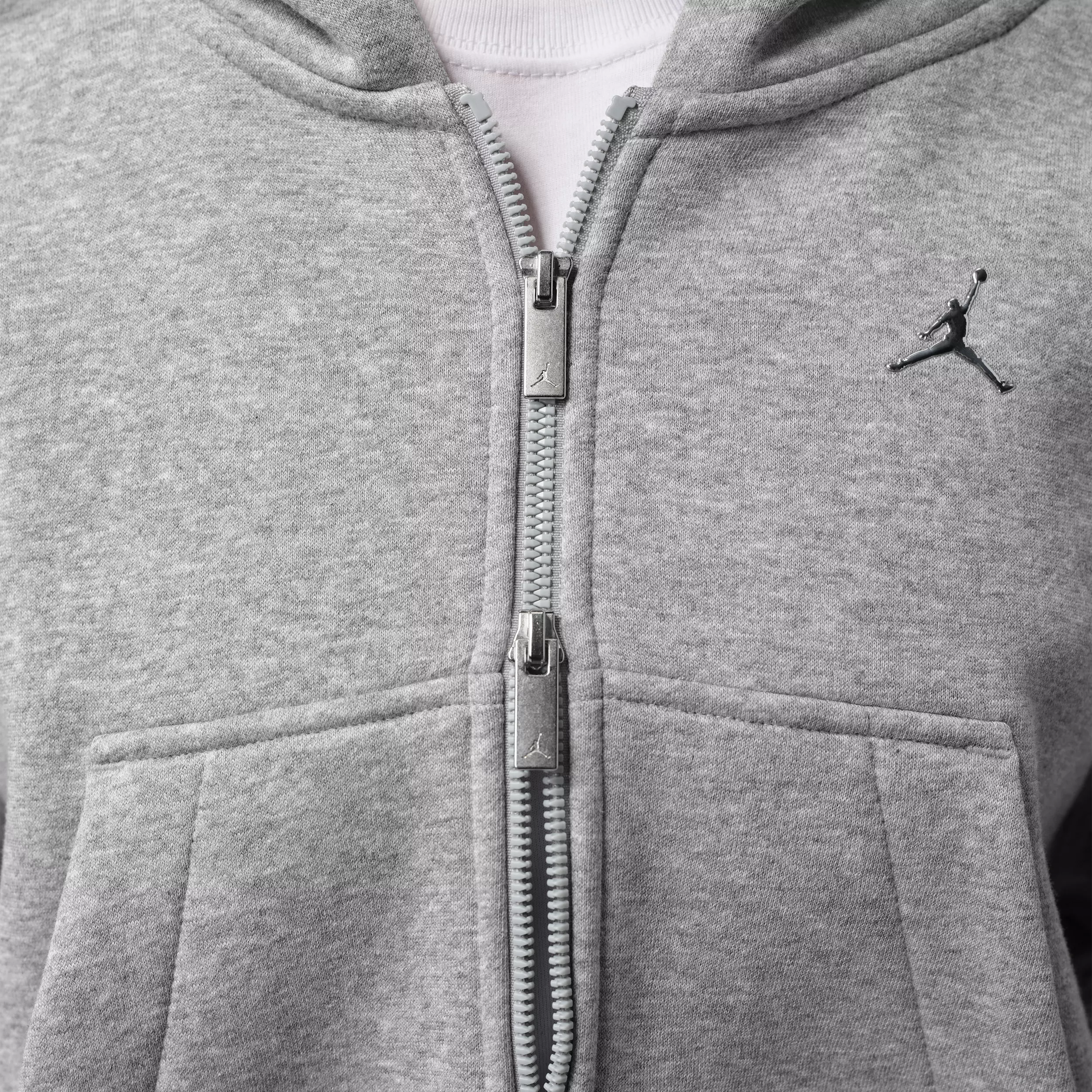 Jordan Women's Brooklyn Cropped Full-Zip Hooded Jacket - Grey - GREY